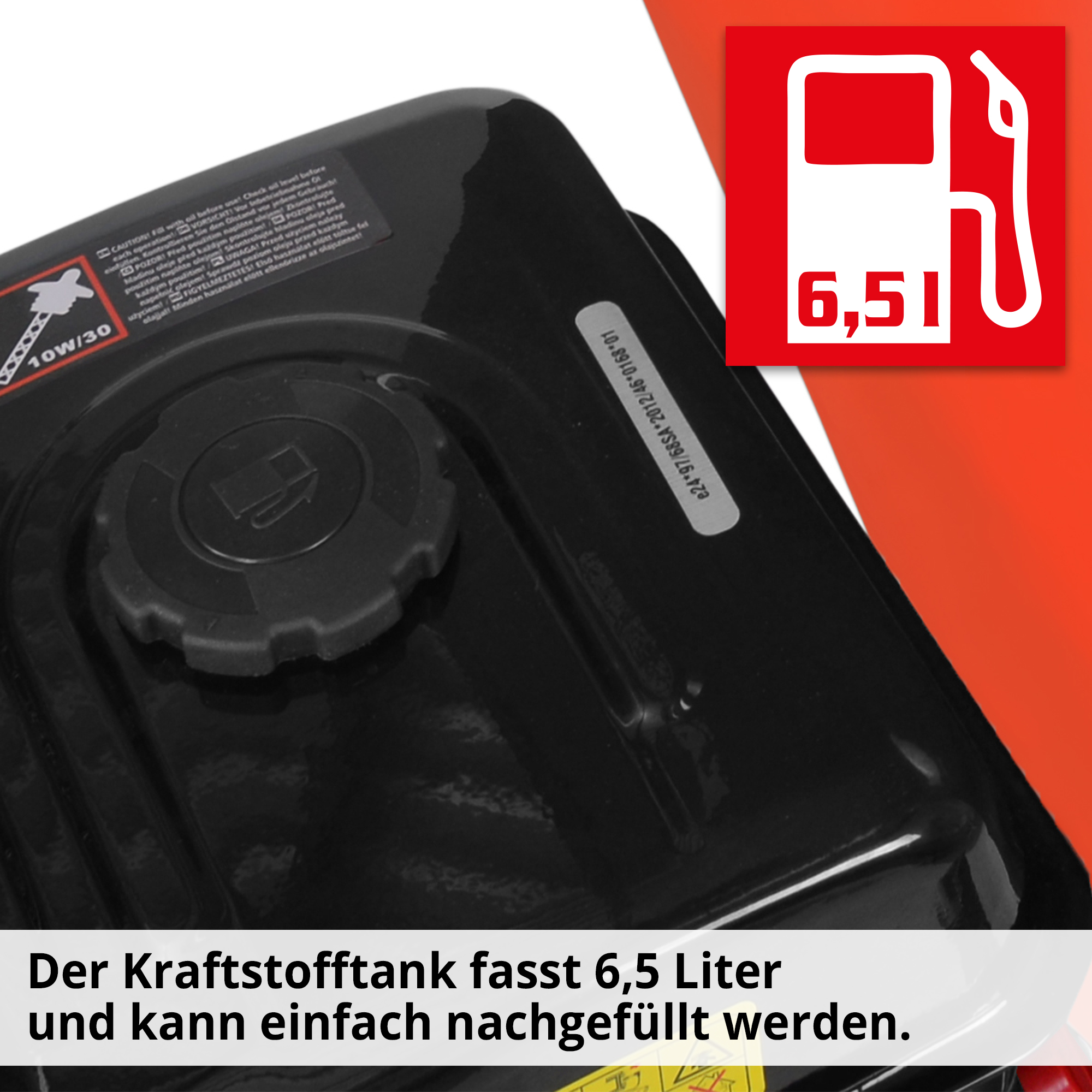HECHT Benzin Gartenhäcksler 6421 Benzin Gartenhäcksler mit großem Tank