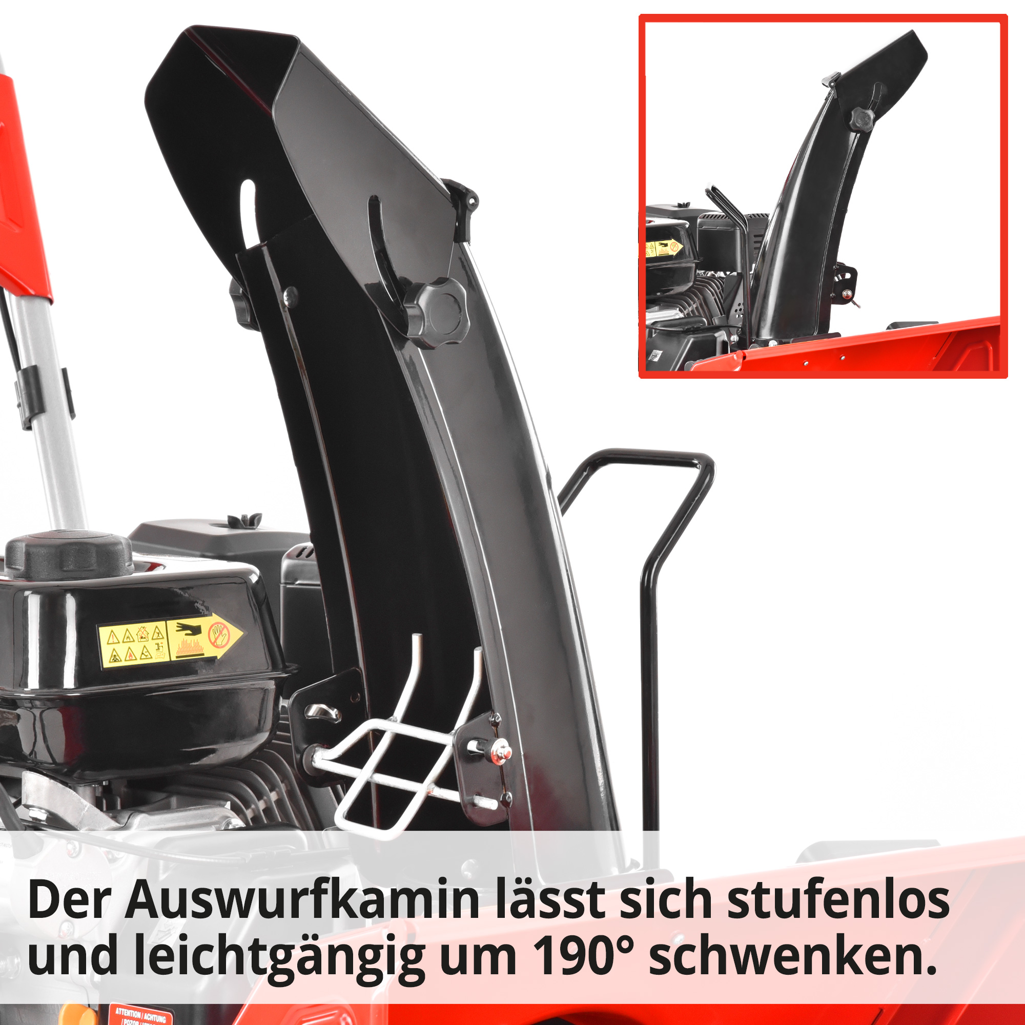 Benzin-Schneefräse mit 190 Grad drehbaren Auswurfkanal 