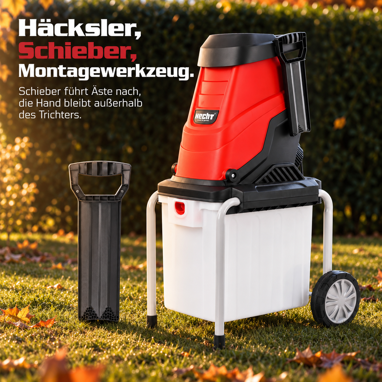 HECHT Messerhäcksler 630 Box inklusive sicherem Nachschieber (Dieses Bild wurde mit Hilfe von KI generiert.)