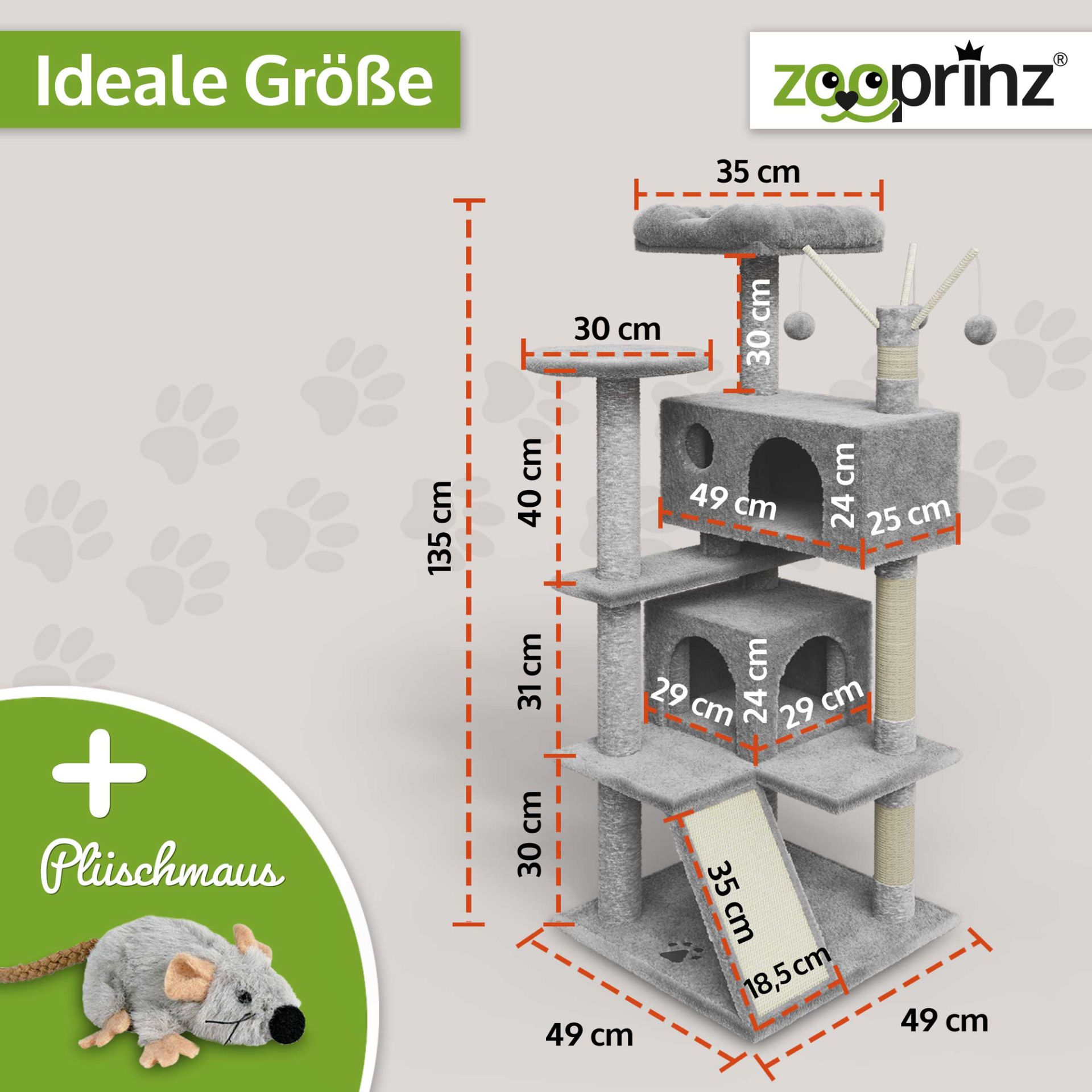 Katzenbaum Kitty; 49 x 49 x 135 Zentimeter