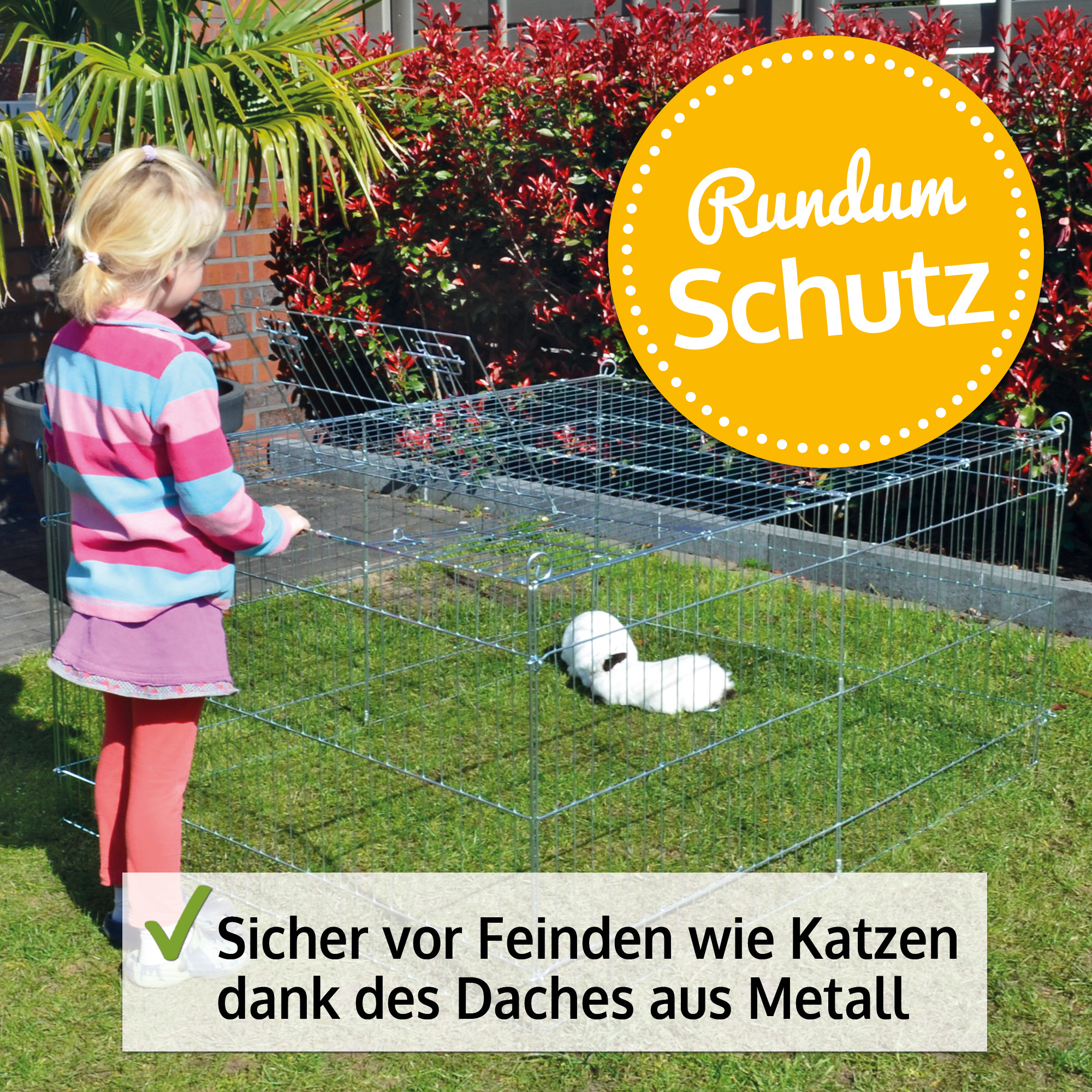 Freigehege mit flexiblem, wasserabweisendem Sonnenschutz