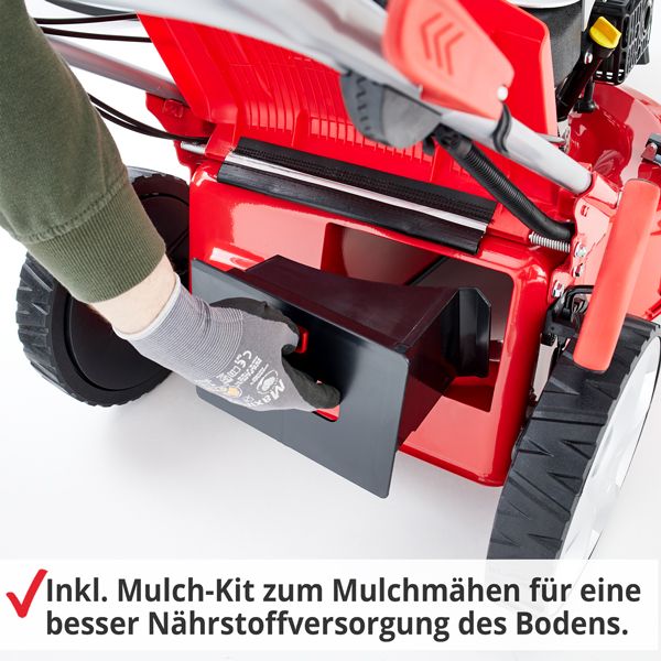 HECHT Benzin Rasenmäher 5563 SXE Benzin Rasenmäher mit Mulch-Kit