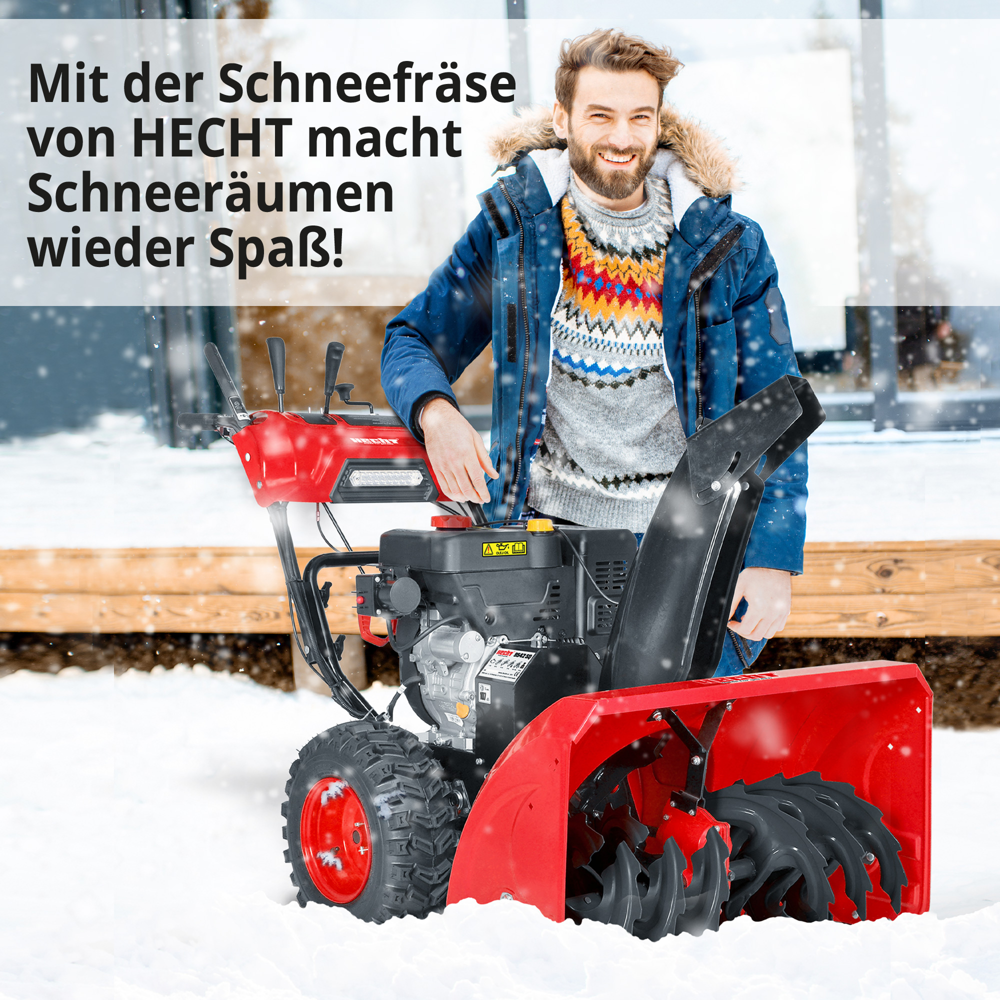 Hecht Benzin-Schneefräse damit macht arbeiten wieder spaß 