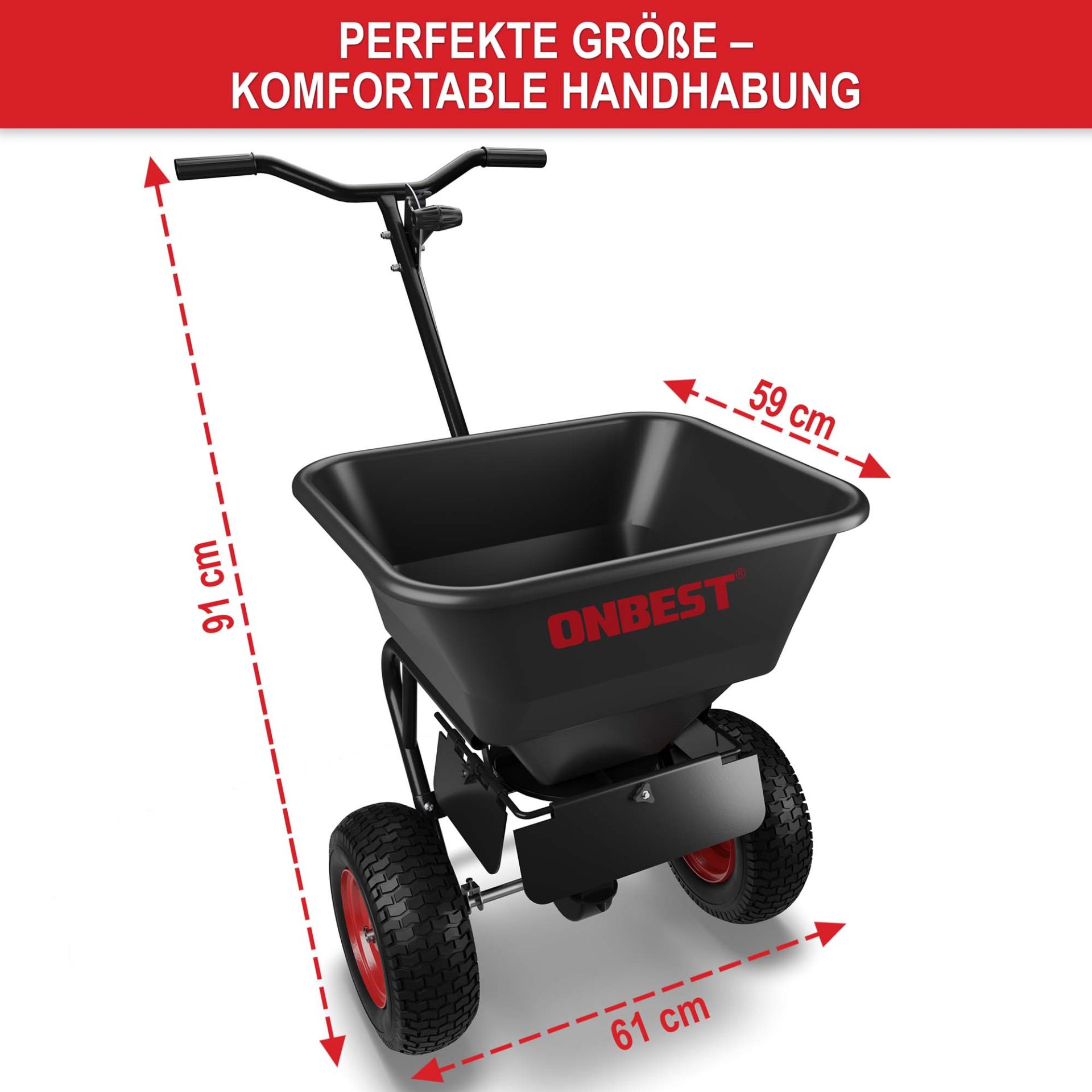 Streuwagen - Perfekte Größe, komfortable Handhabung