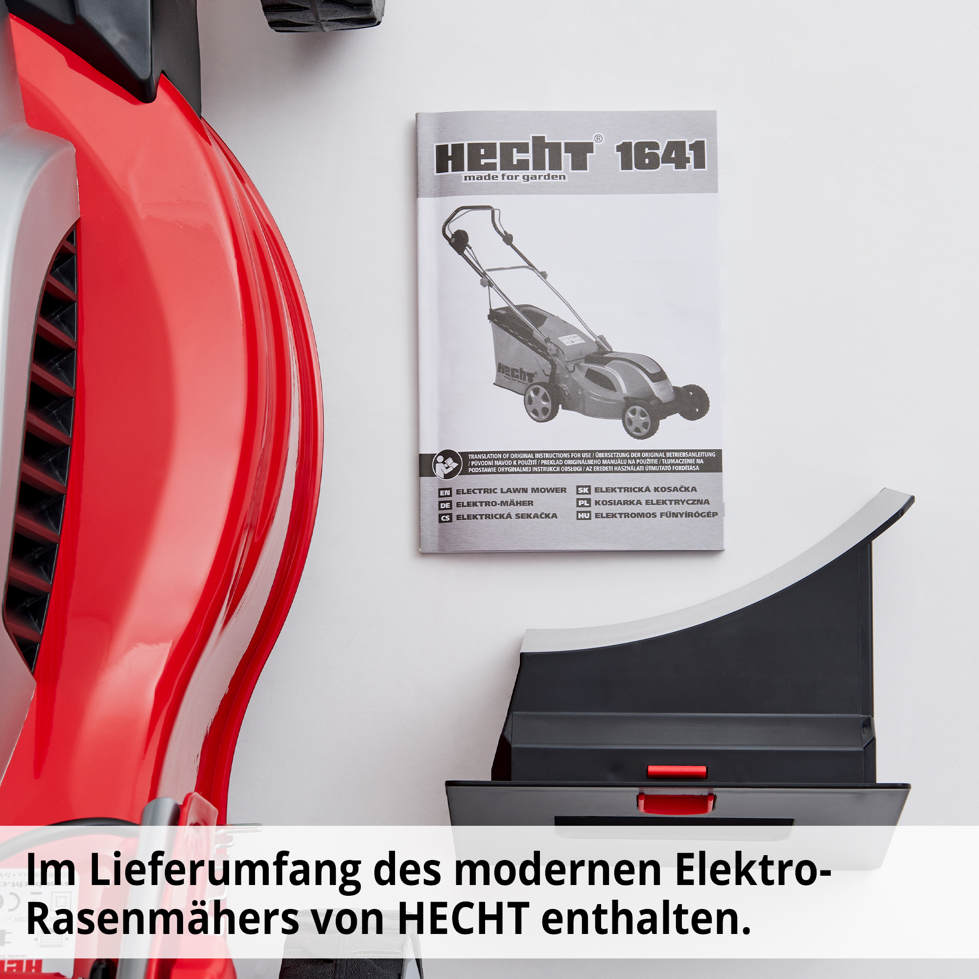Hecht Elektro-Rasenmäher mit Mulchkit und Bedienungsanleitung 