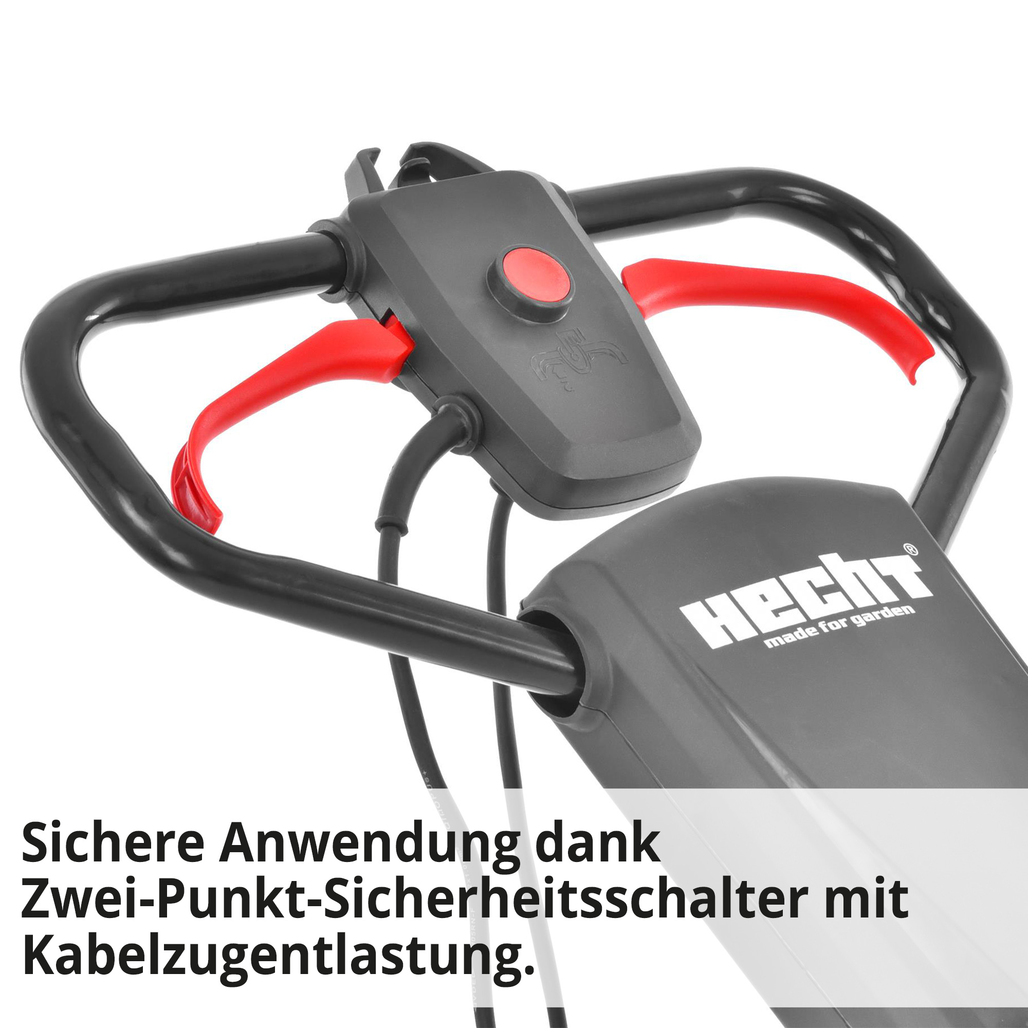 Elektro-Schneefräse mit Zwei-Punkt-Sicherheit-Schalter für sicheres arbeiten 
