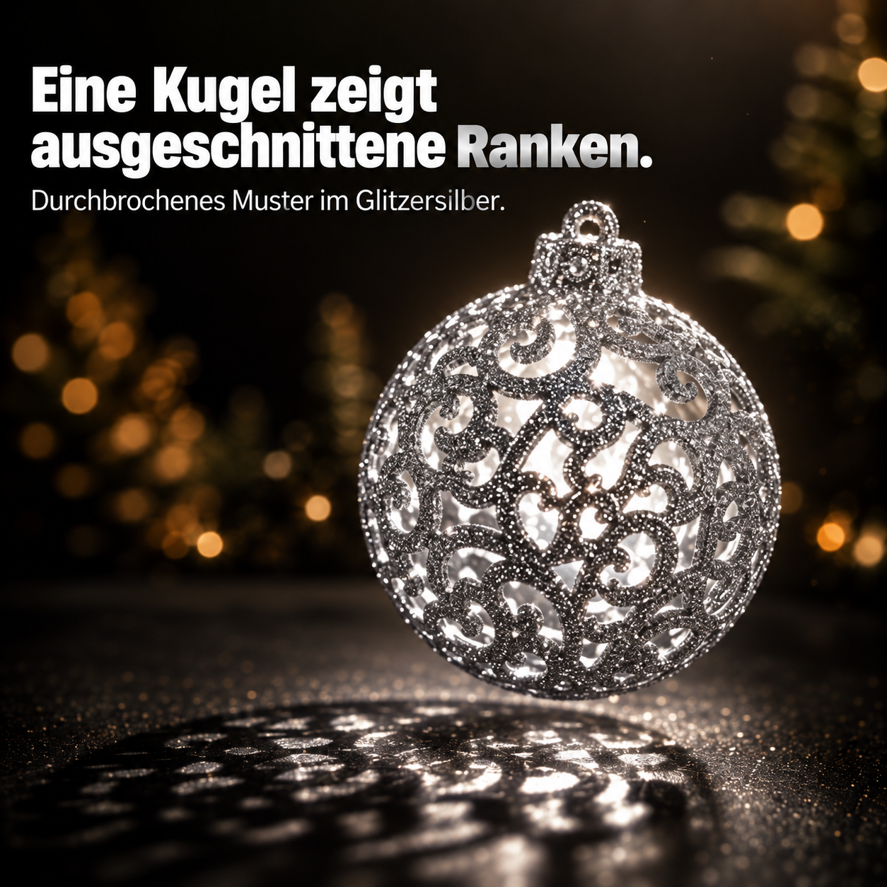 ONBEST Christbaumschmuck: Silberne Kugeln vor dunklem Tannengrün (Dieses Bild wurde mit Hilfe von KI generiert.)