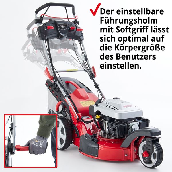 Benzin Rasenmäher; höhenverstellbarer Führungsholm