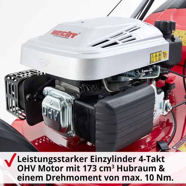 HECHT Benzin Rasenmäher 5563 SXE Benzin Rasenmäher mit leistungsstarkem Motor