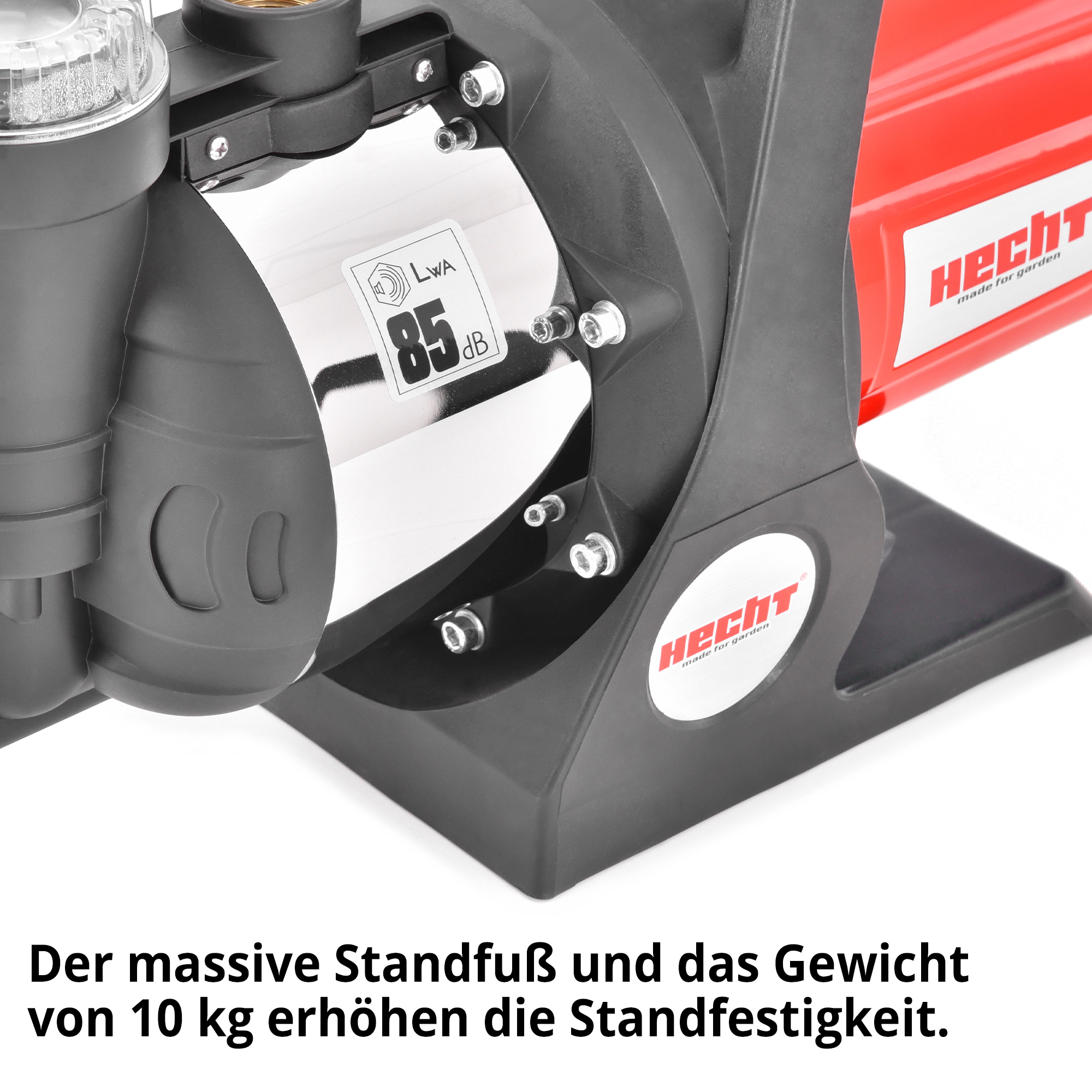 Kreiselpumpe mit stabilem Standfuß und 10 kg Eigengewicht