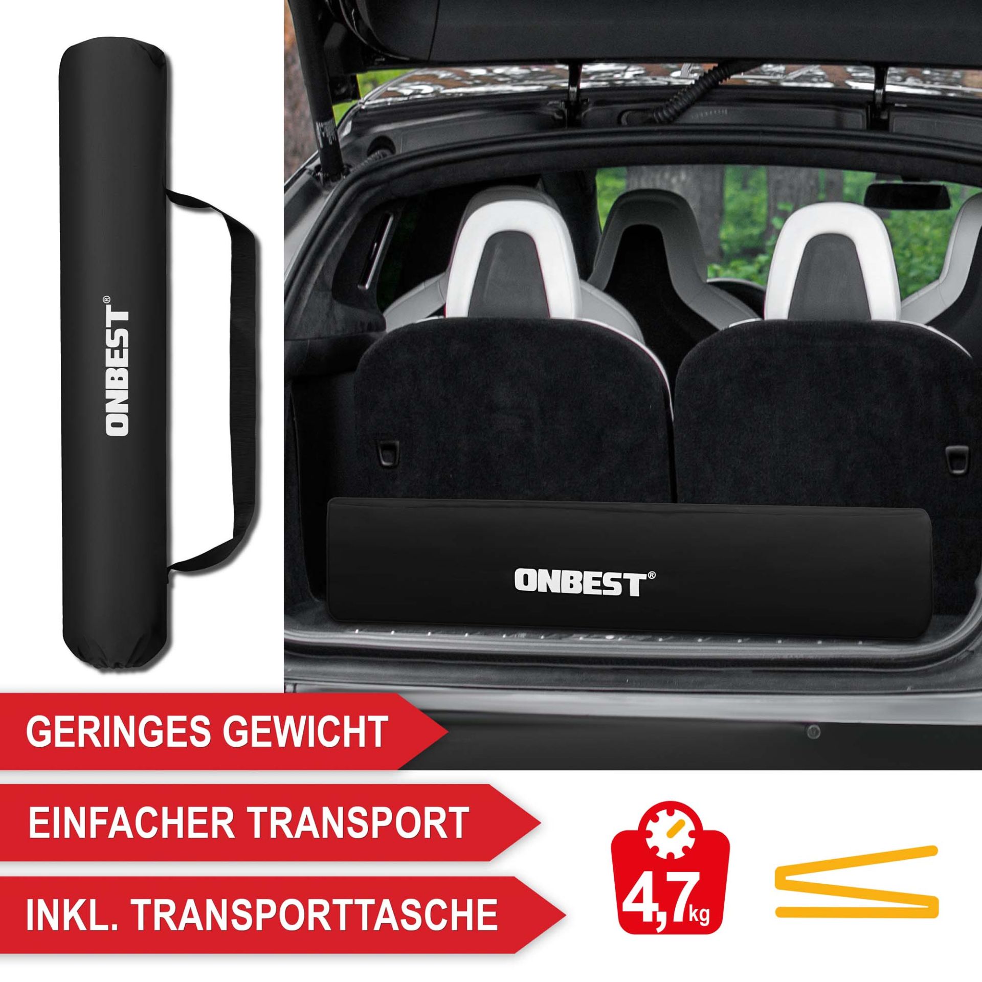 Klapptisch Norderney schwarz - Geringes Gewicht, einfacher Transport, inklusive Transporttasche