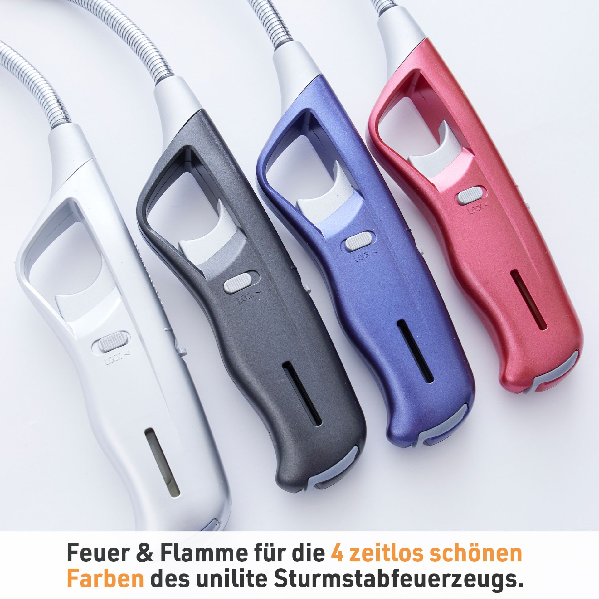Unilite Stabfeuerzeug Milano in vier Farben
