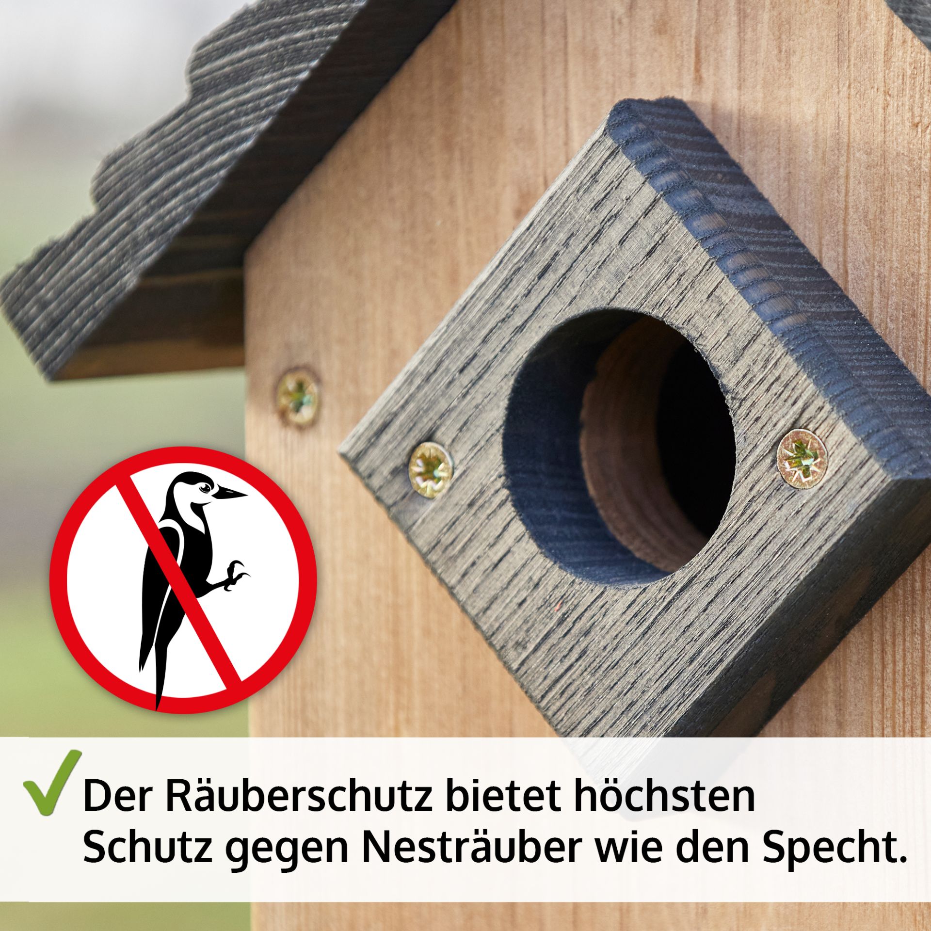 Nistkasten; Räuberschutz gegen Spechte