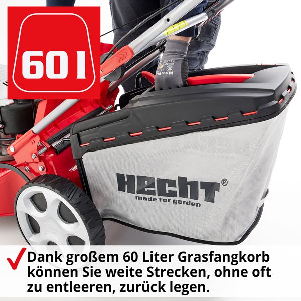 HECHT Benzin-Rasenmäher 548 SW Benzin-Rasenmäher mit großem fangkorb