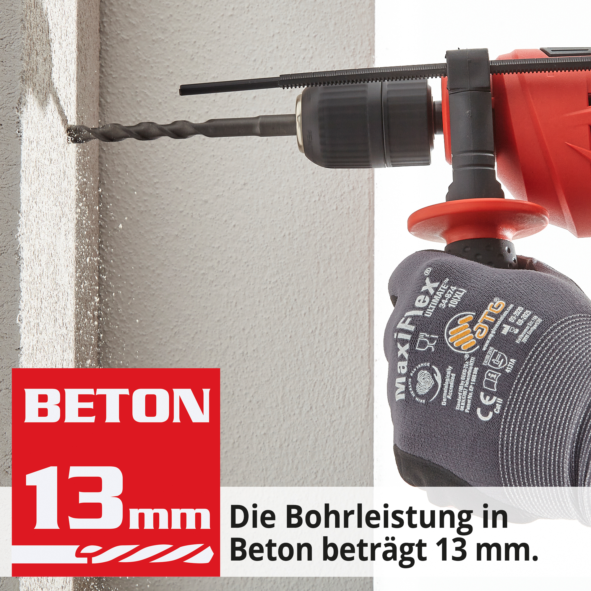 HECHT 1072 Schlag-Bohrmaschine; Hohe Bohrleistung in Beton