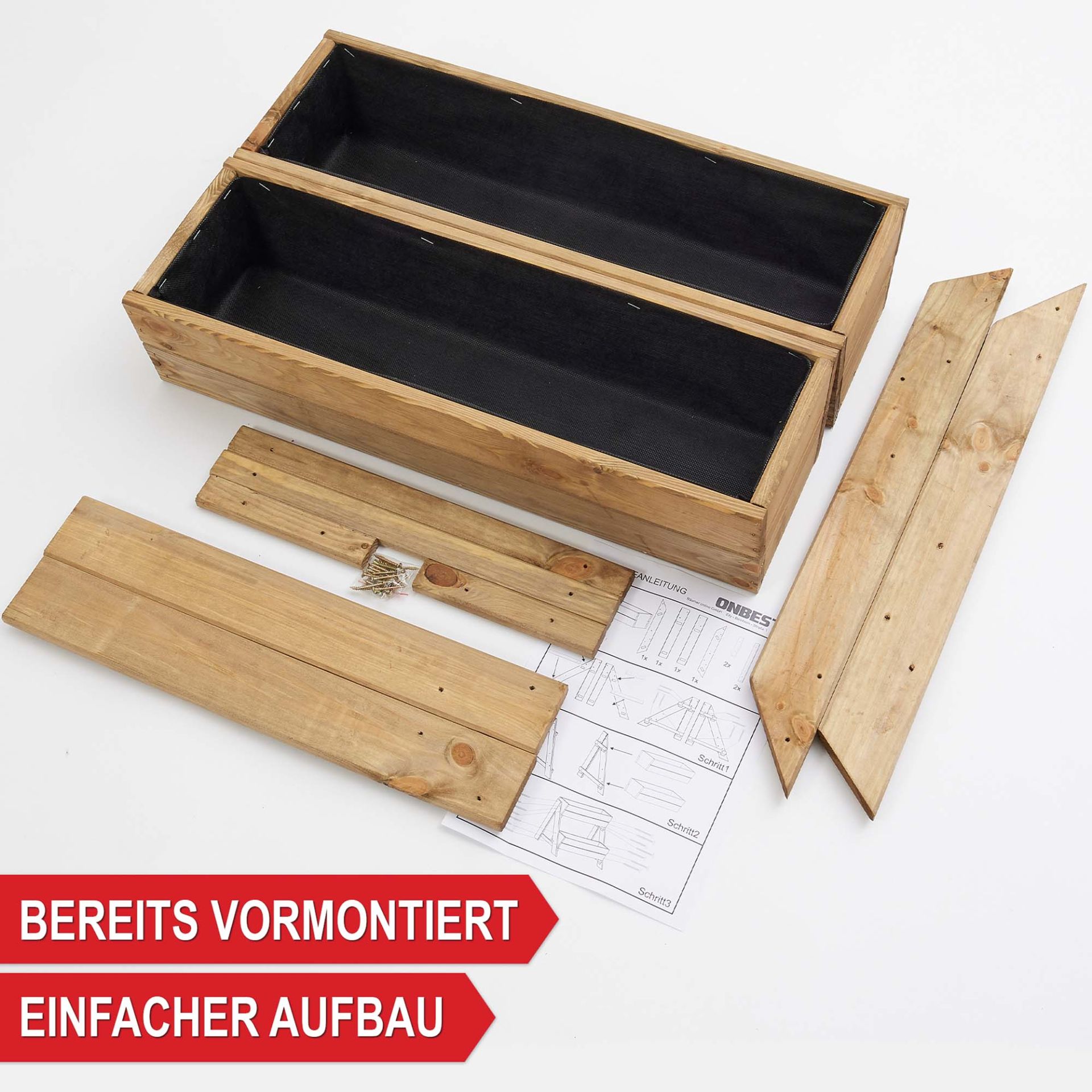 Pflanztreppe 2-stöckig - bereits vormontiert, einfacher Aufbau