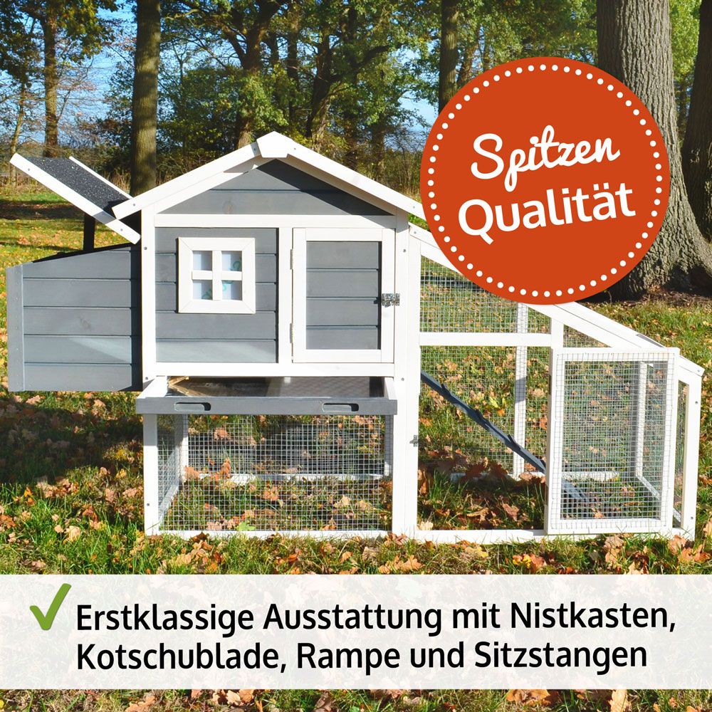 zooprinz Hasenstall Dottie L Hochqualitative Ausstattung mit Rampe und Sitzstangen 