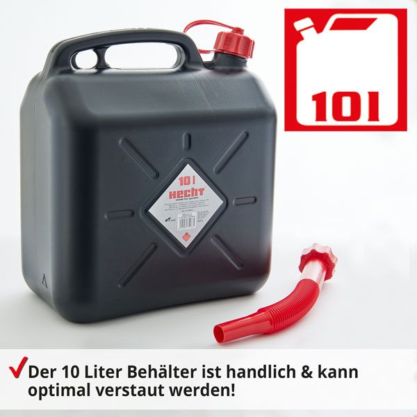 HECHT Benzinkanister »10 Liter« Einfach verstaubarer Benzinkanister  