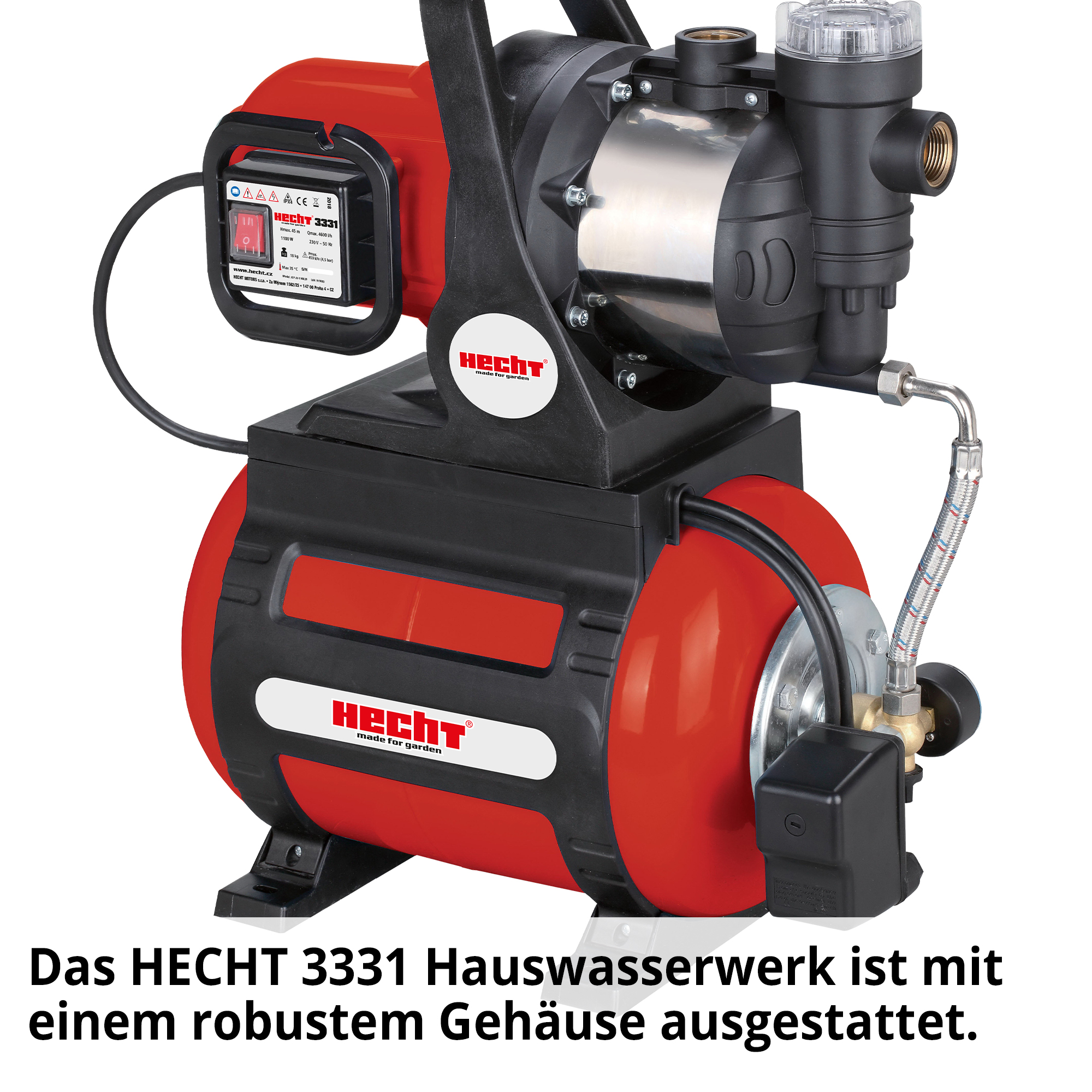 HECHT Hauswasserwerk »3331« Hauswasserwerk mit robustem Gehäuse 