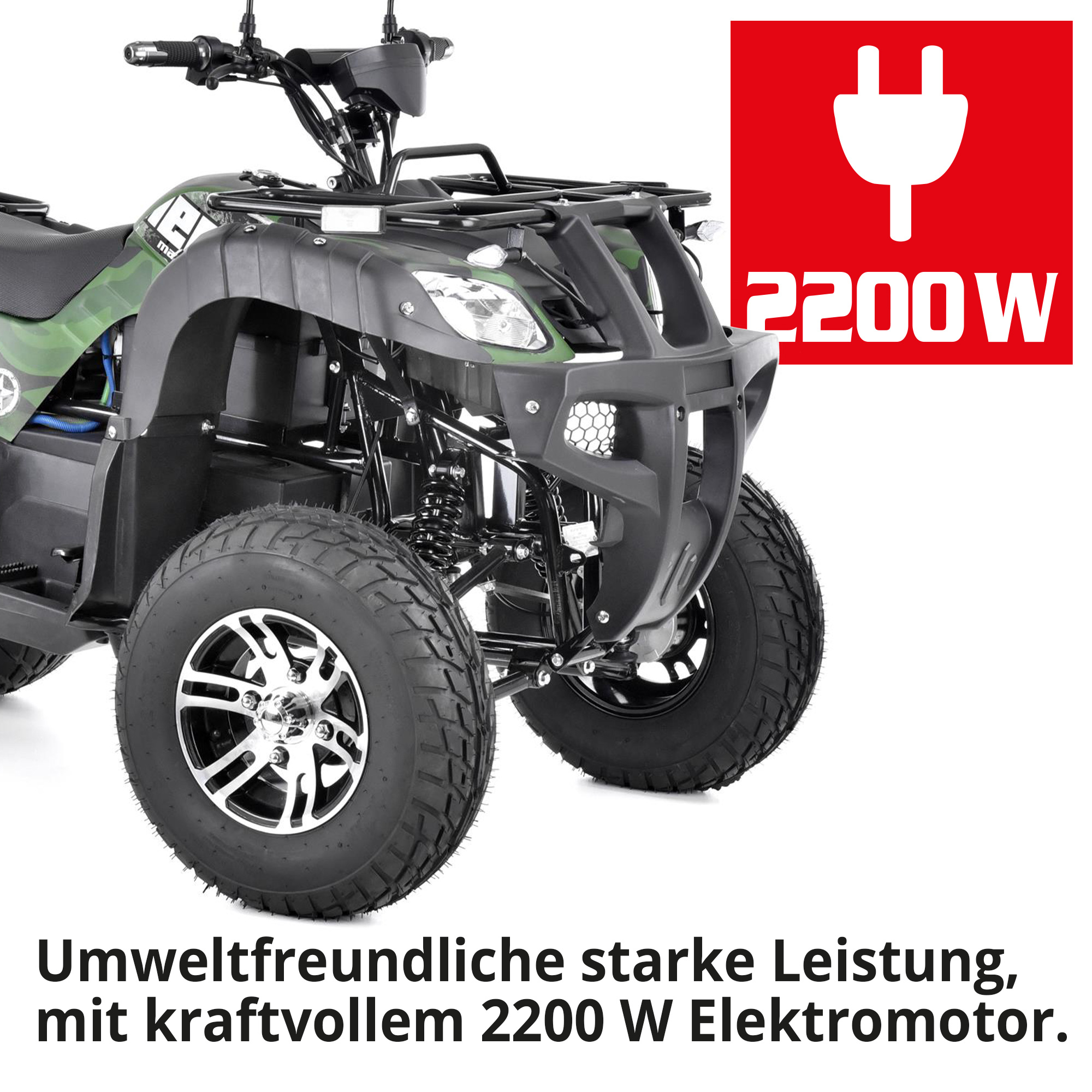 Quad mit Straßenzulassung; Starker 2200 Watt Elektro Motor