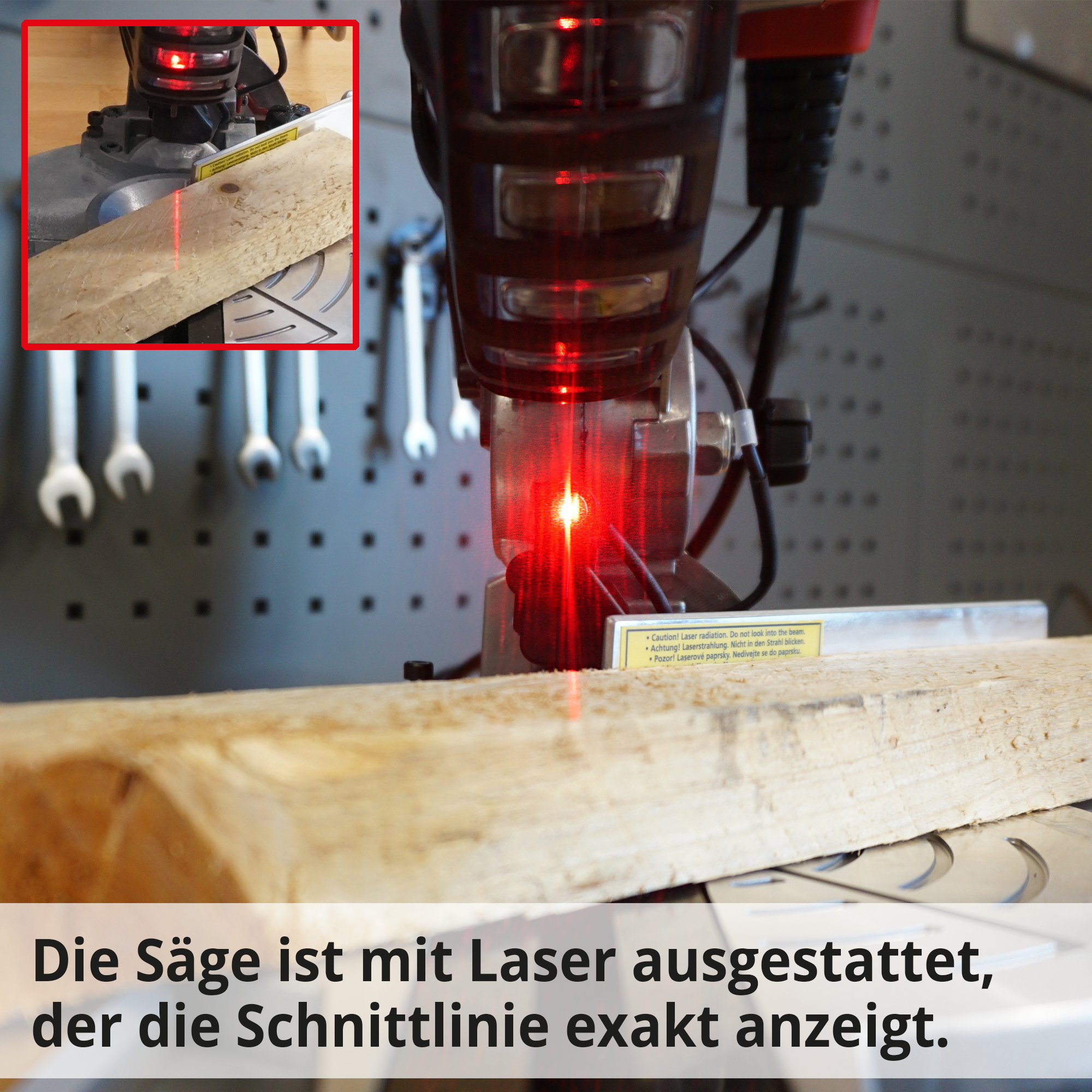 HECHT 813 Kappsäge mit Laser, der die Schnittlinie exakt anzeigt