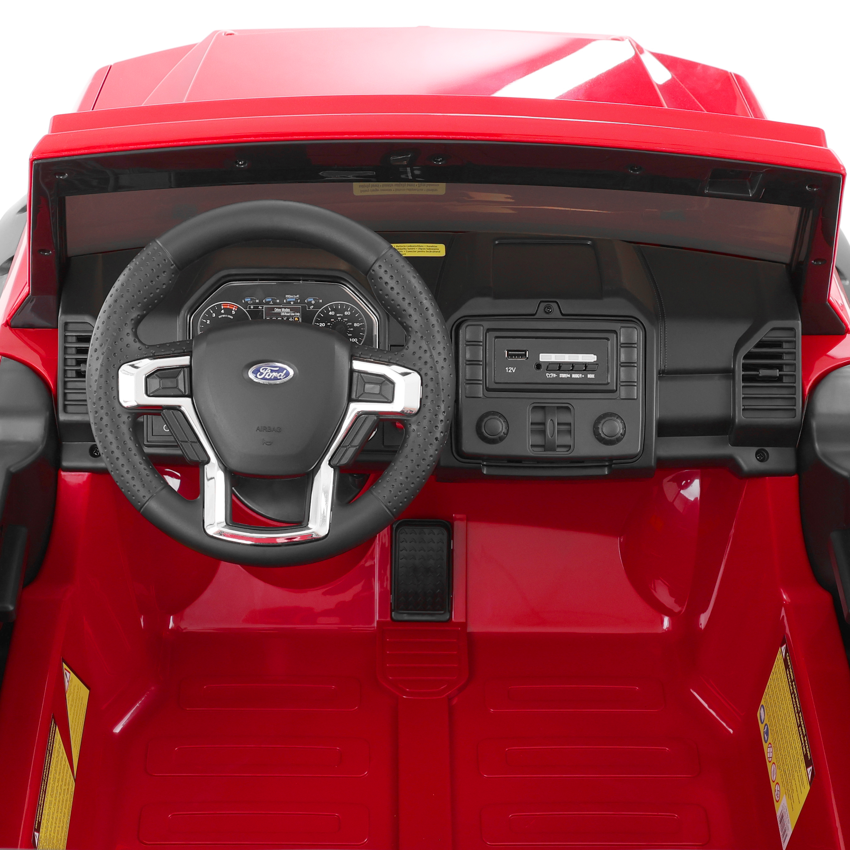 HECHT Kinder Elektroauto Ford F450 RED mit USB, SD und AUX Anschluss