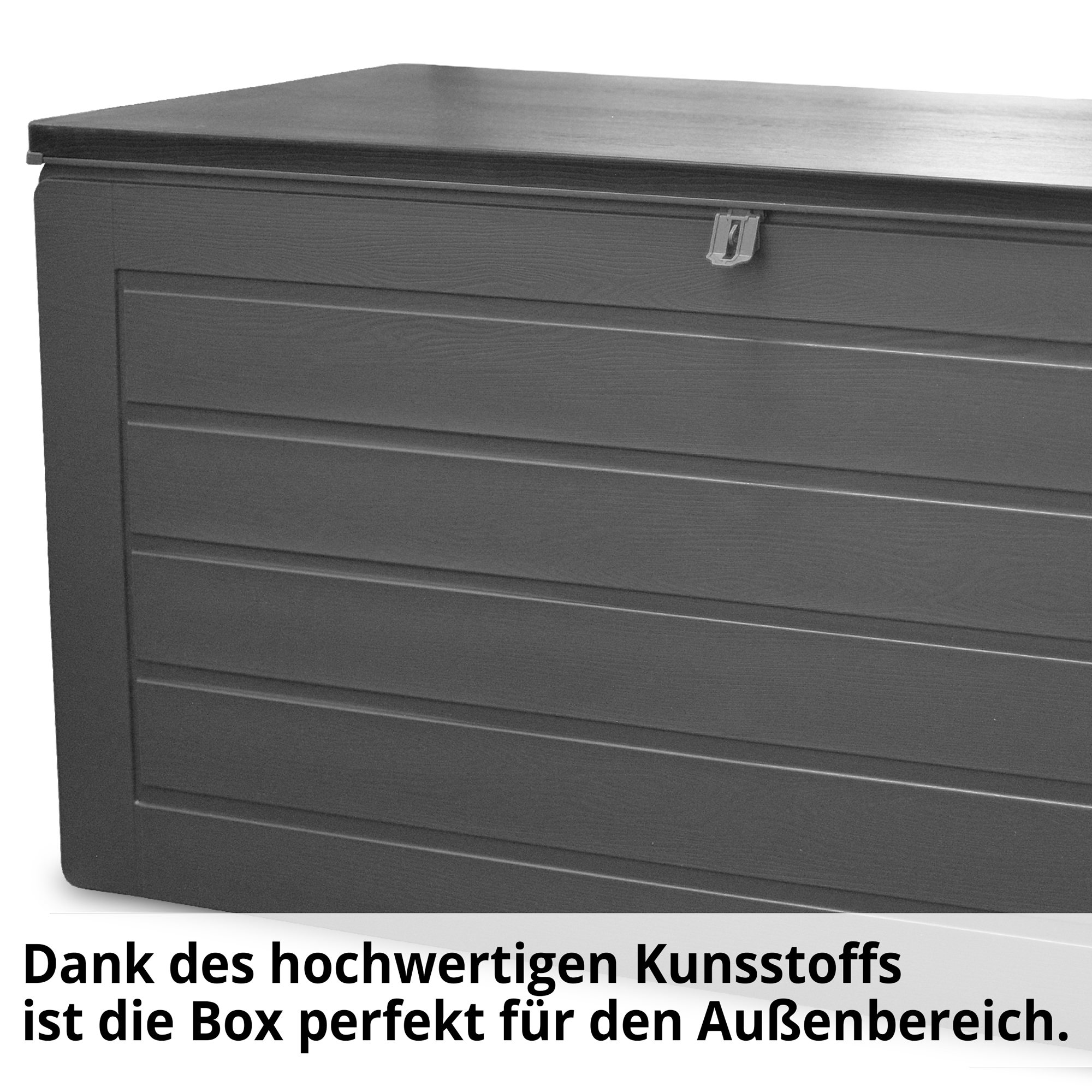 Auflagenbox 680 Liter wetterfest mit Deckel und Dämpfer