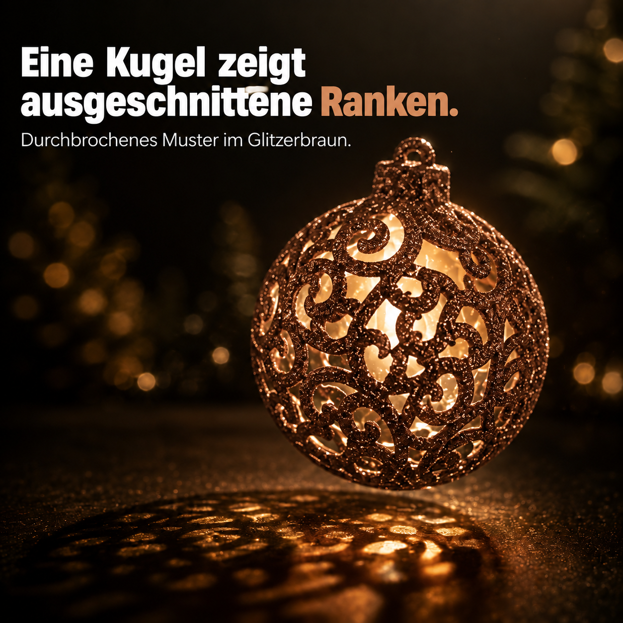 ONBEST Baumschmuck: Edle Weihnachtskugel mit durchbrochenem Muster (Dieses Bild wurde mit Hilfe von KI generiert.)