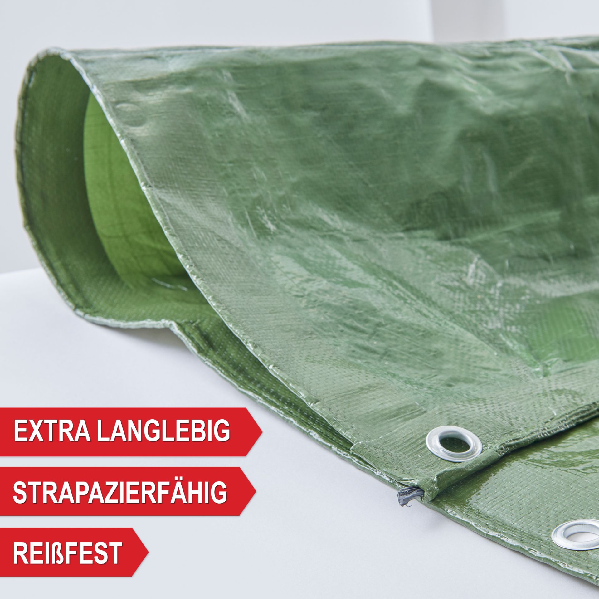 Abdeckplane 140 g/qm XXL - Extra langlebig, strapazierfähig, reißfest 