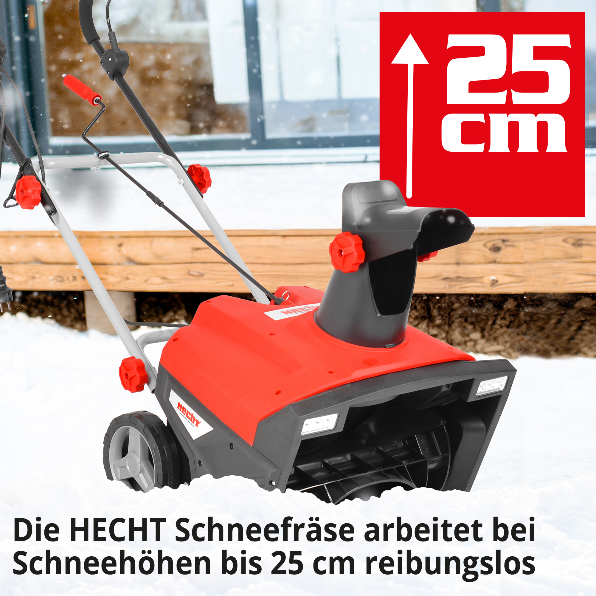 Elektro-Schneefräse müheloses arbeiten bis zu 25 cm Schneehöhe 