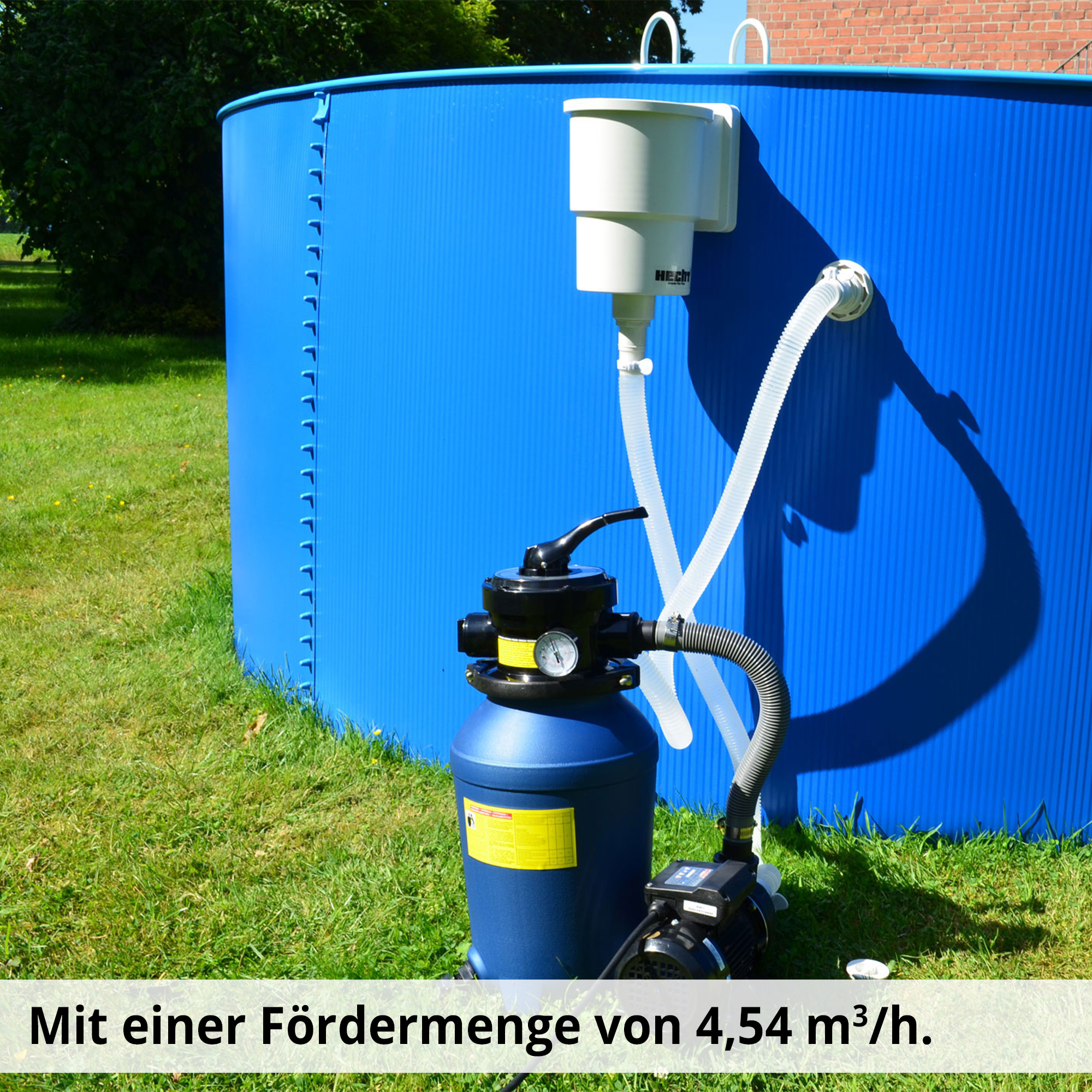Sand Filteranlage; Hohe Fördermenge von 4,54 Kubikmeter pro Stunde