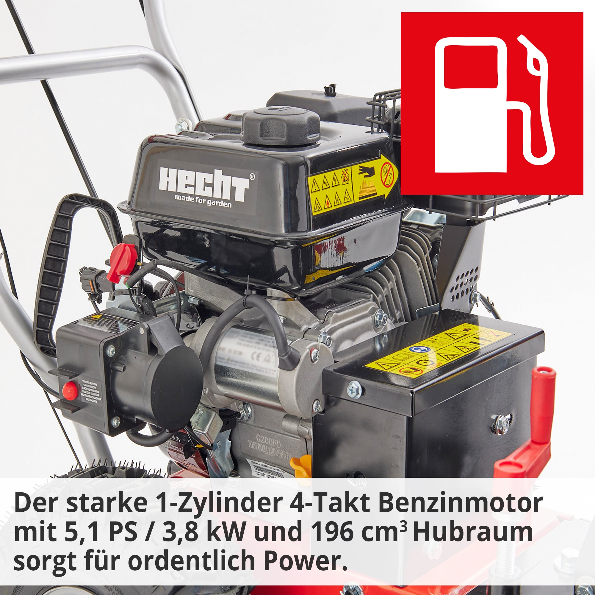 Benzin-Kehrmaschine mit leistungsstarken 4-Takt Motor und 5 ps 