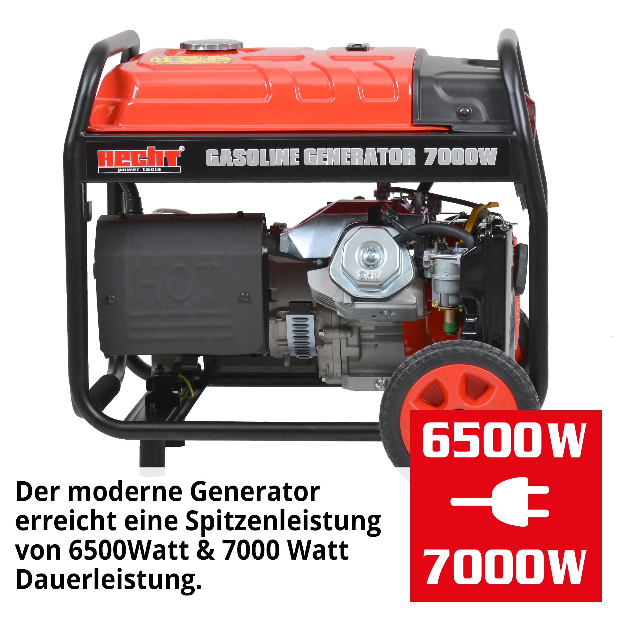 Notstromaggregat Benzin; Der moderne Generator erreicht eine hohe Spitzenleistung und Dauerleistung
