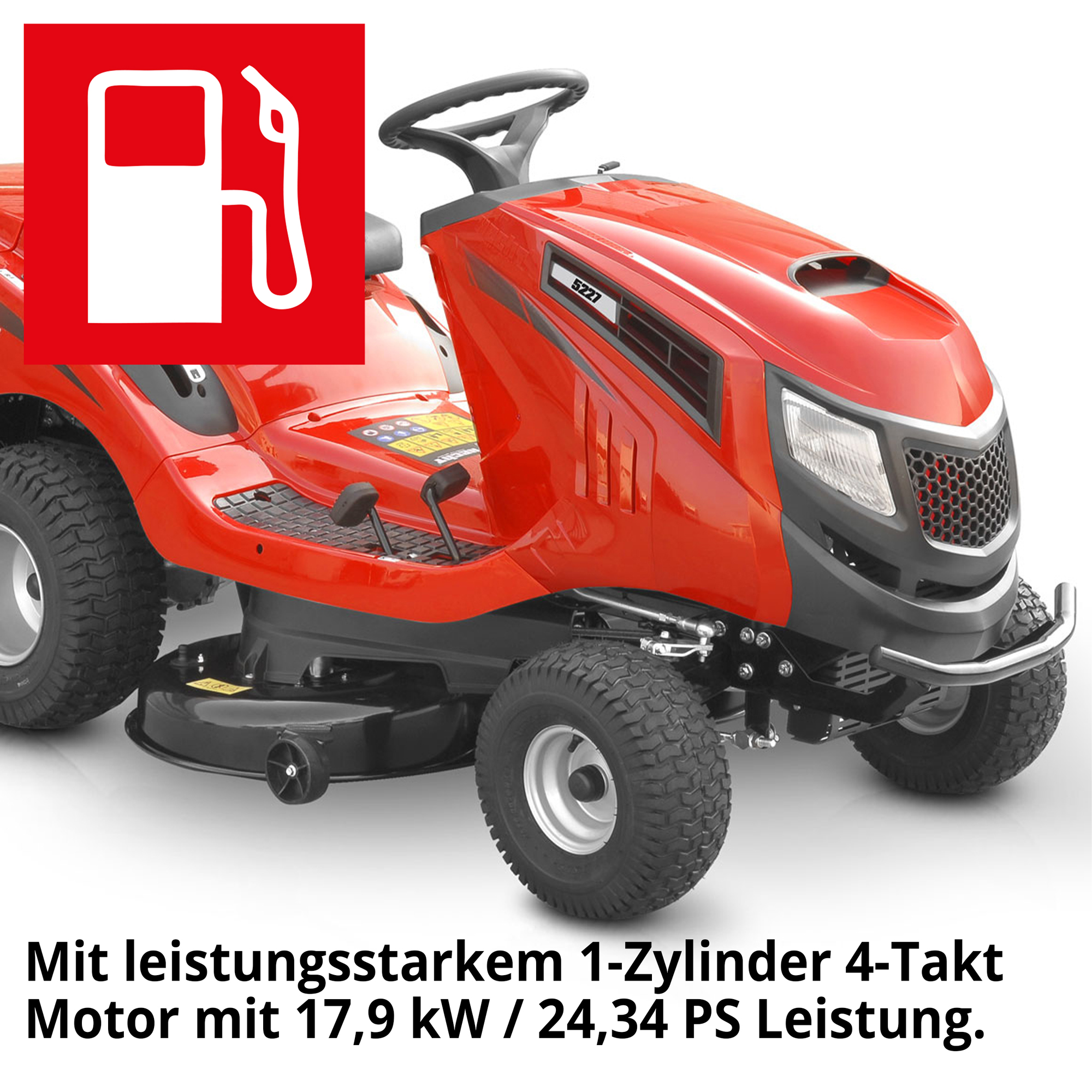HEcht Aufsitzmäher mit leistungsstarken 4-Takt Motor und robusten Briggs and Stratton Motor 