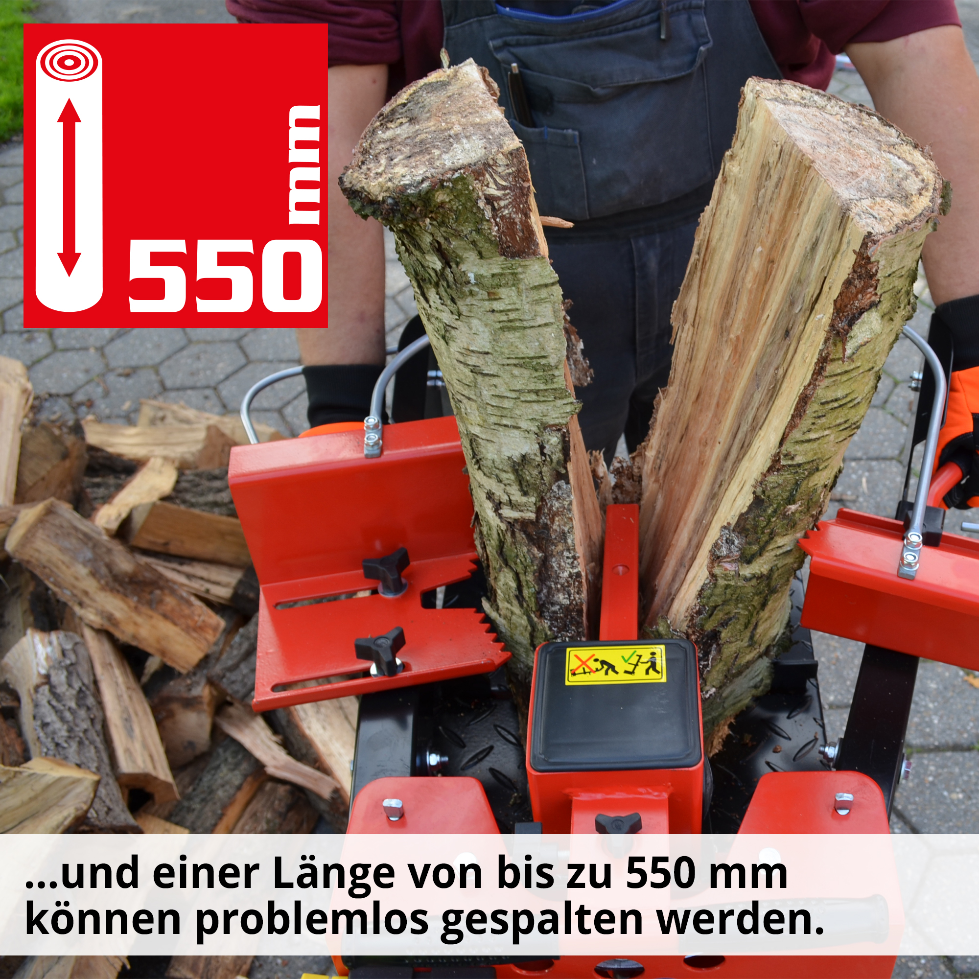 HECHT Hydraulikholzspalter 6810 Hydraulikholzspalter für lange Äste