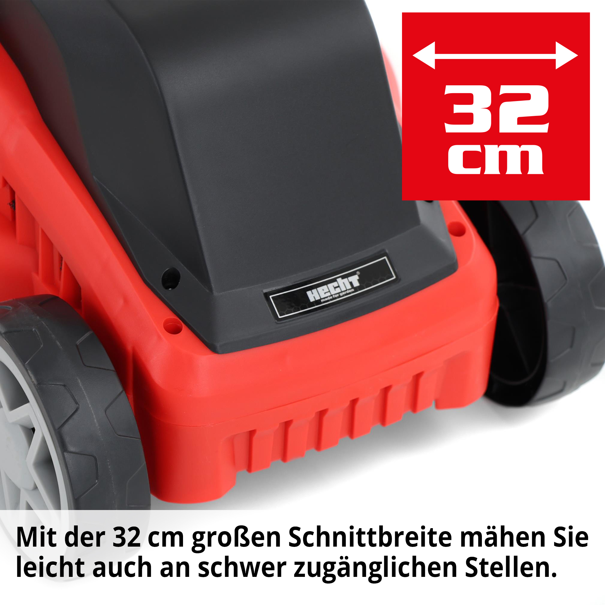 Hecht Elektro-Rasenmäher 1333 mit 32 cm Schnittbreite perfekt für kleine Gärten 