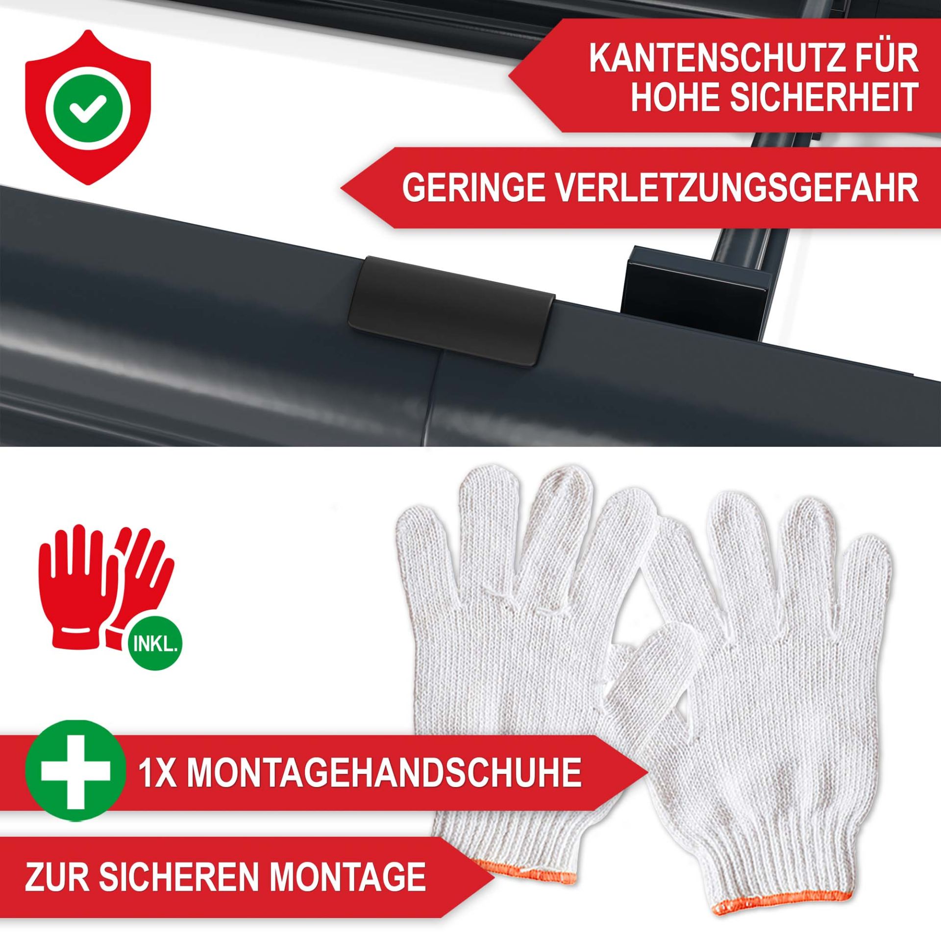 Hochbeet Stahl Anthrazit - Kantenschutz für hohe Sicherheit, geringe Verletzungsgefahr, inklusive Montagehandschuhe zur sicheren Montage
