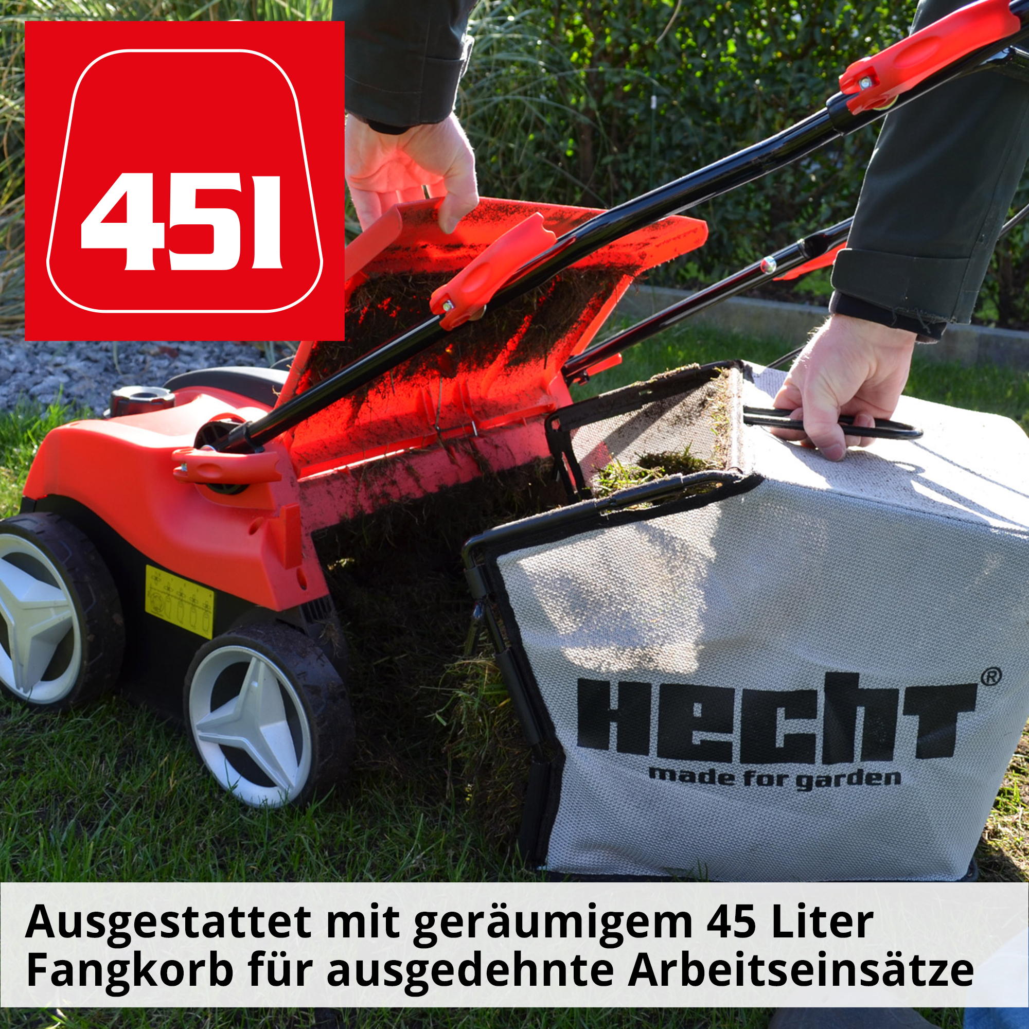 HECHT Elektro Vertikutierer »1999« Elektro Vertikutierer mit großem Fangkorb