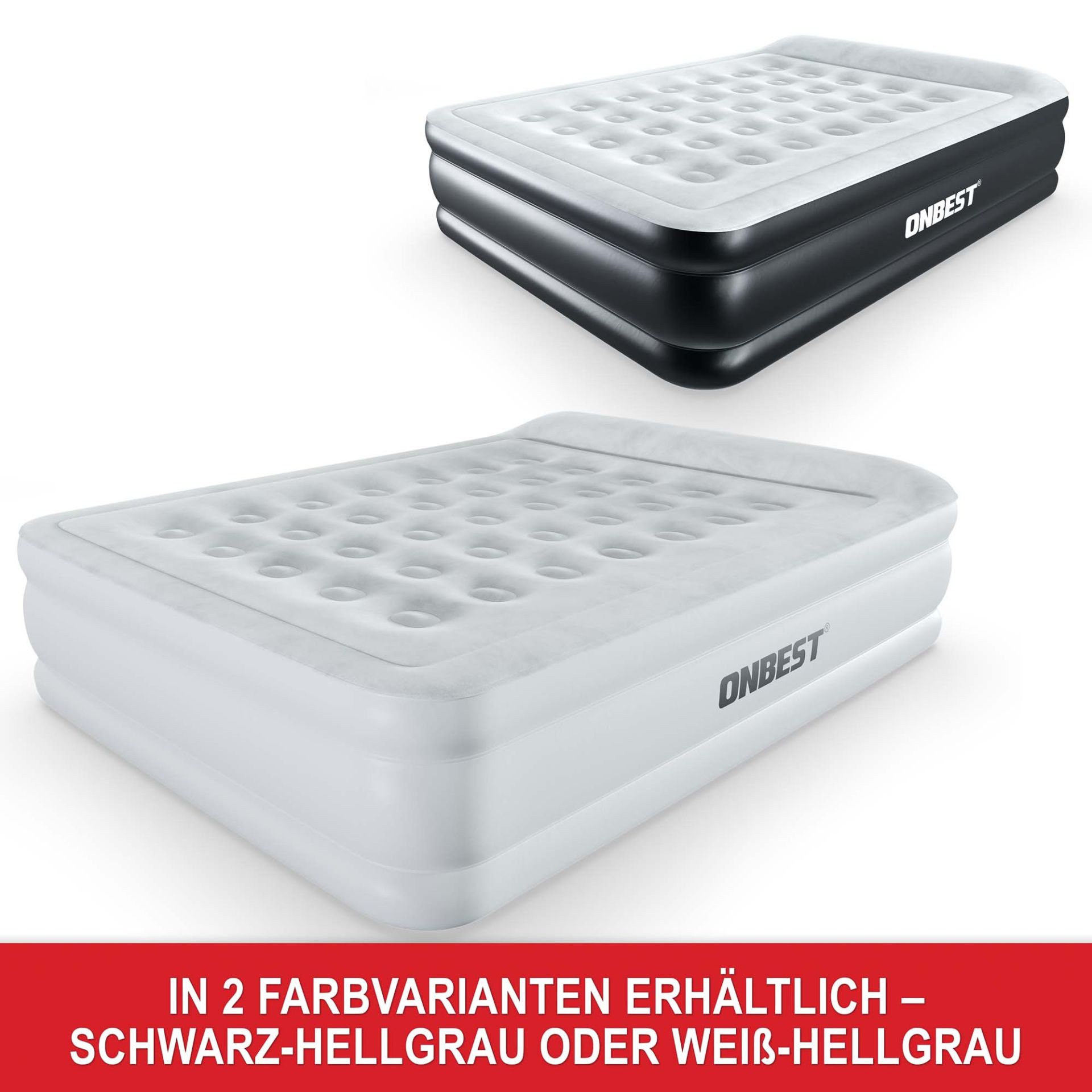 Luftbett Kingsize Weiß - Mit bequemen Luftkammersystem; in 2 Farben erhältlich