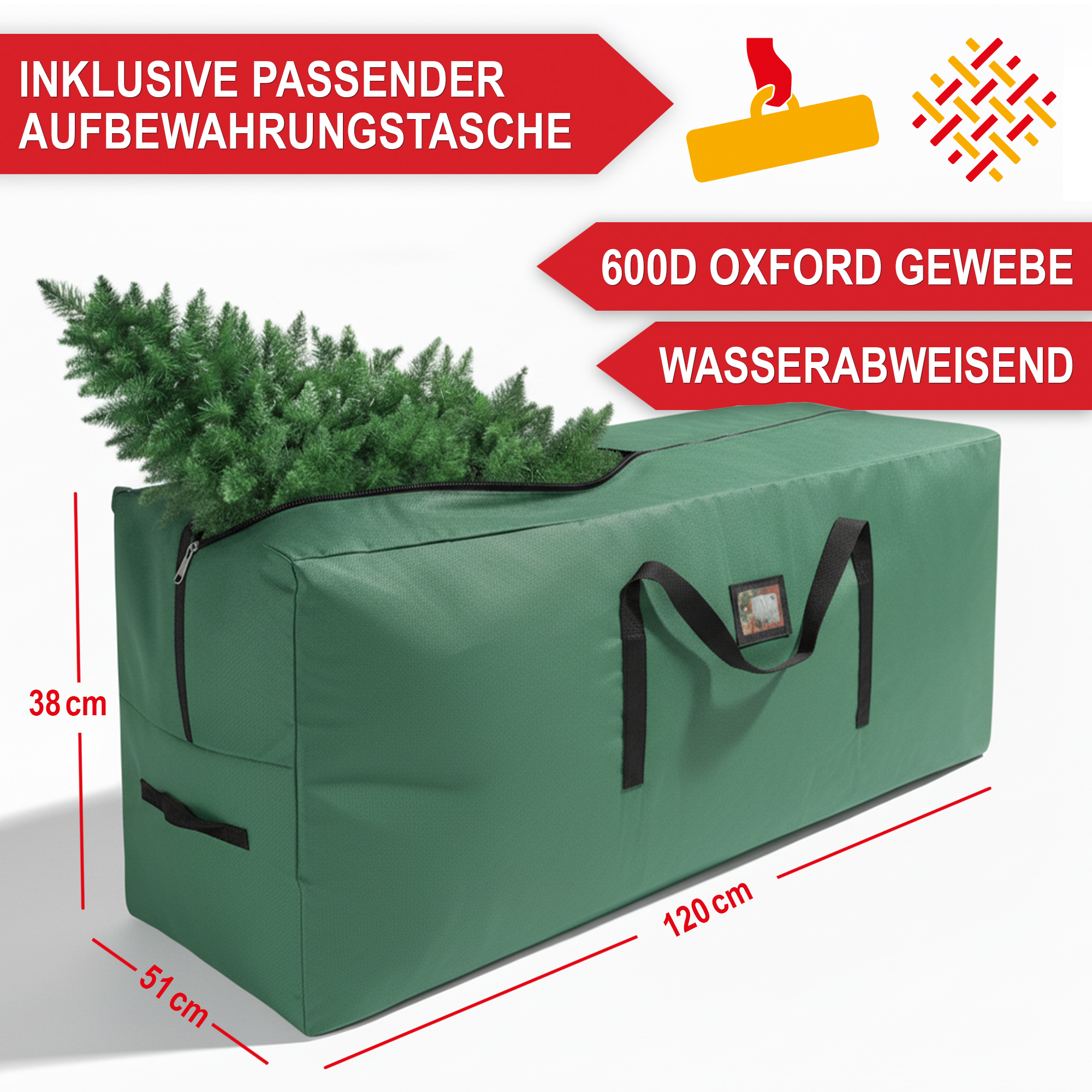 Weihnachtsbaum Classic inklusive passender Aufbewahrungstasche Weihnachtsbaumtasche