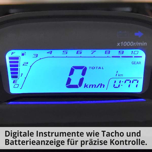 Hecht 56155 HURON - Digitale Instrumente wie Tacho und Batterieanzeige für präzise Kontrolle