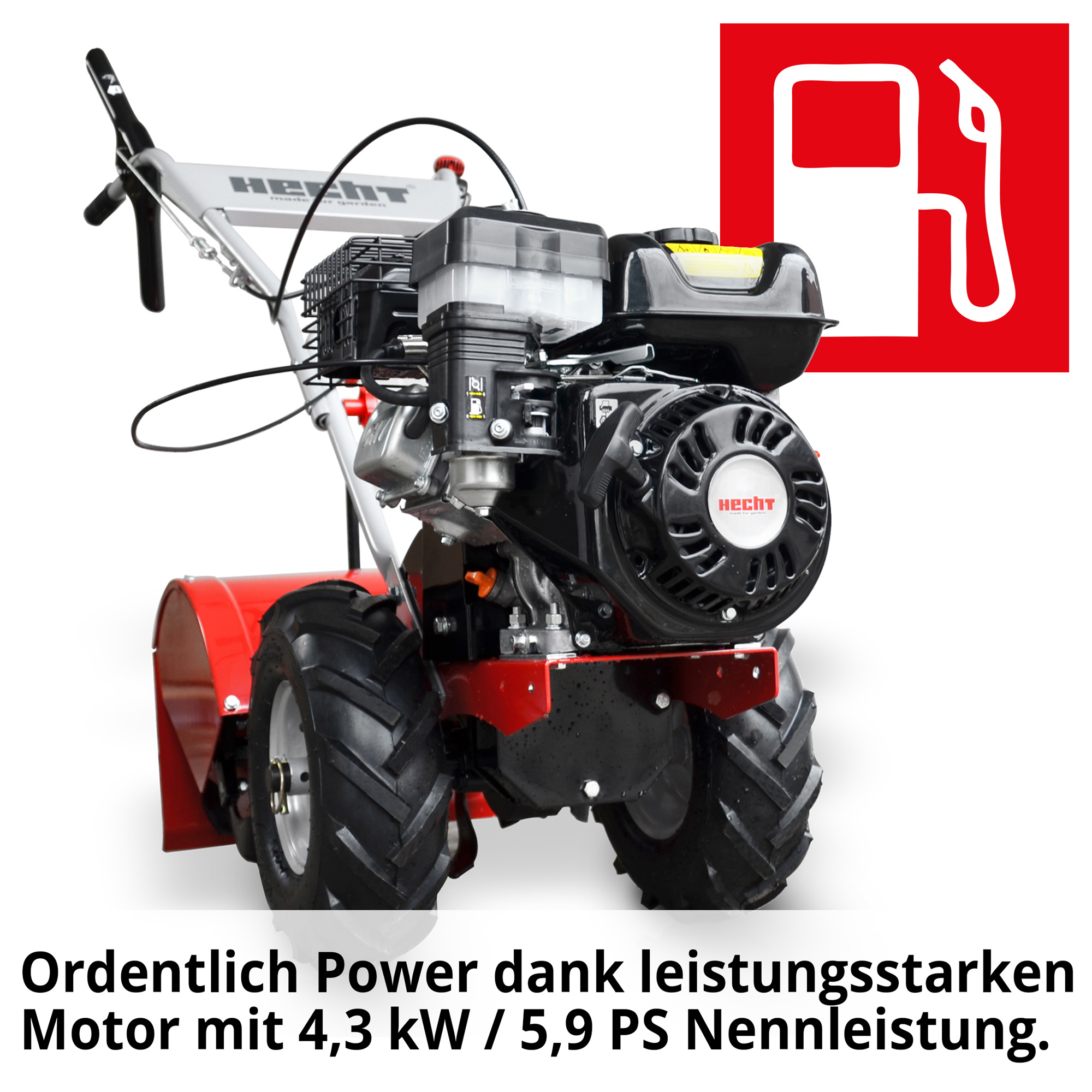 Gartenhacke; Ordentlich Power dank leistungsstarkem Motor mit 4,3 kW / 5,9 PS Nennleistung