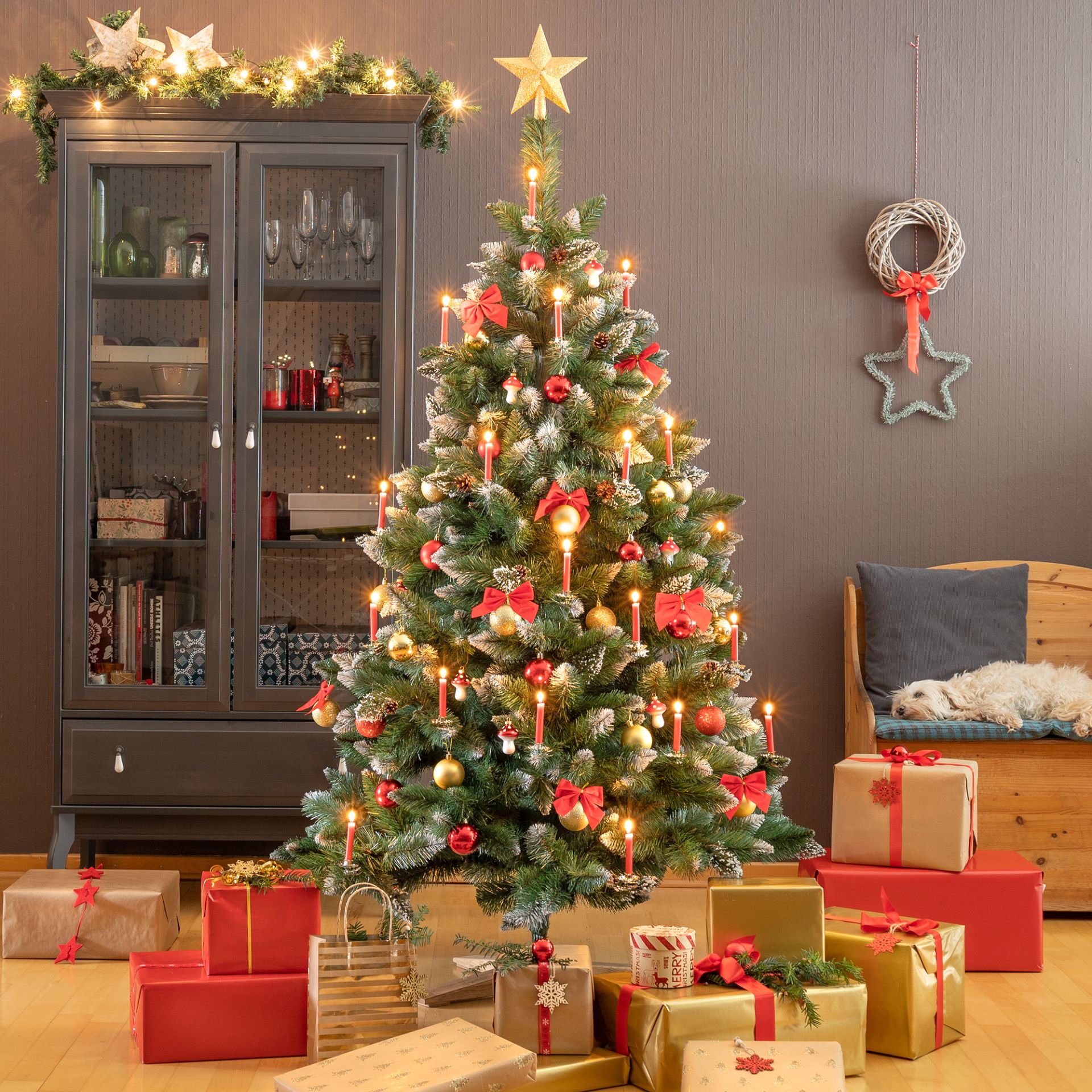 Weihnachtsbaum Winterland; Aus schwer entflammbare Materialien