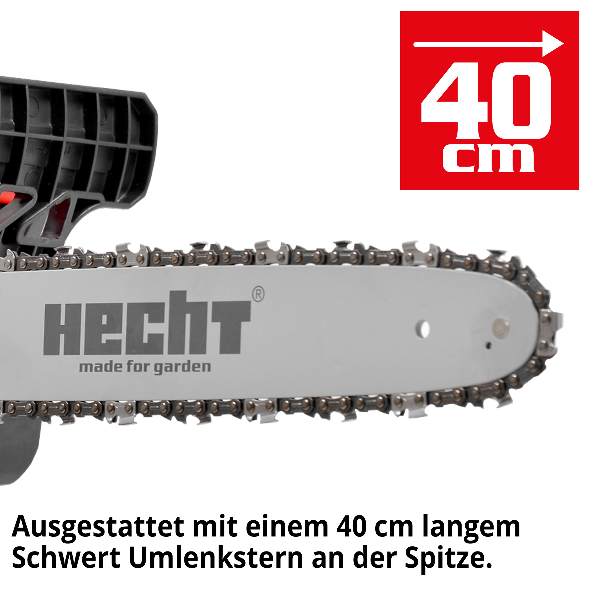 Hecht Elektro-Kettensäge mit 40 cm langem Schwert und umlenkstern 