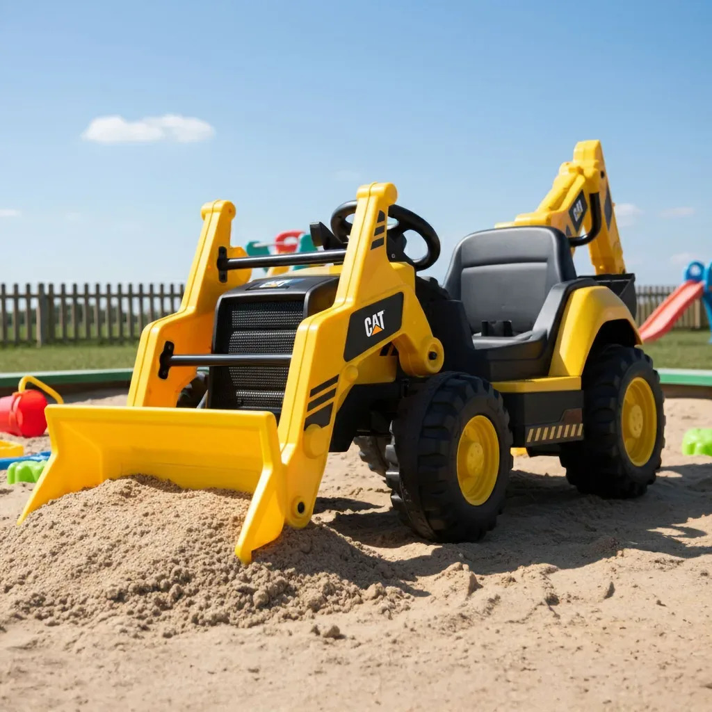 HECHT Kindertrecker CAT Elektro mit Schaufel, Hupe und Lichteffekten