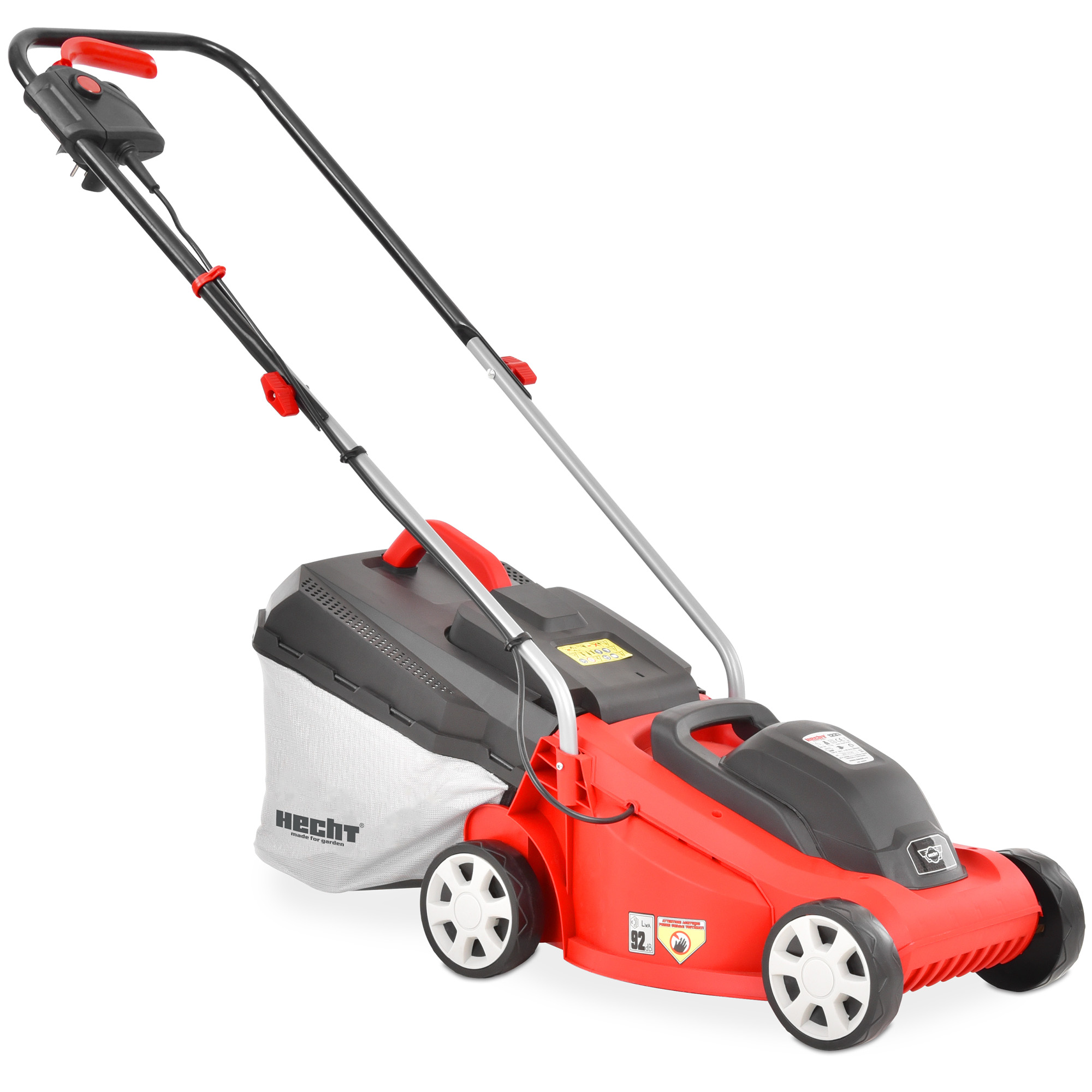 Hecht Elektro-Rasenmäher 1233 mit 33 cm Schnittbreite und 30 Liter Grasfangkorb 