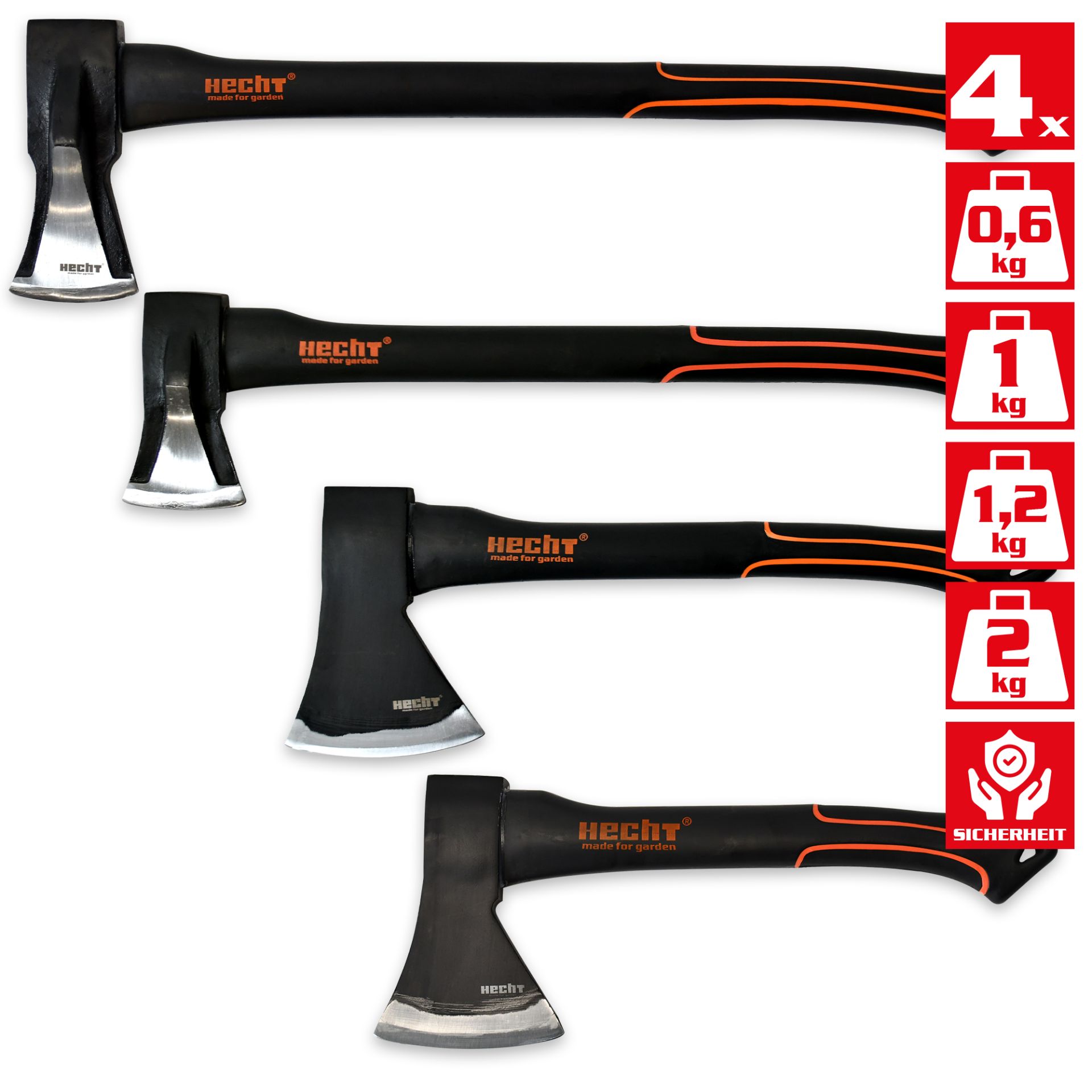 HECHT 4er Axt Set »Nr. 8« Axt-Set zur vielfältigen Holzbearbeitung HECHT 4er Axt Set »Nr. 8« Axt-Set zur vielfältigen Holzbearbeitung
