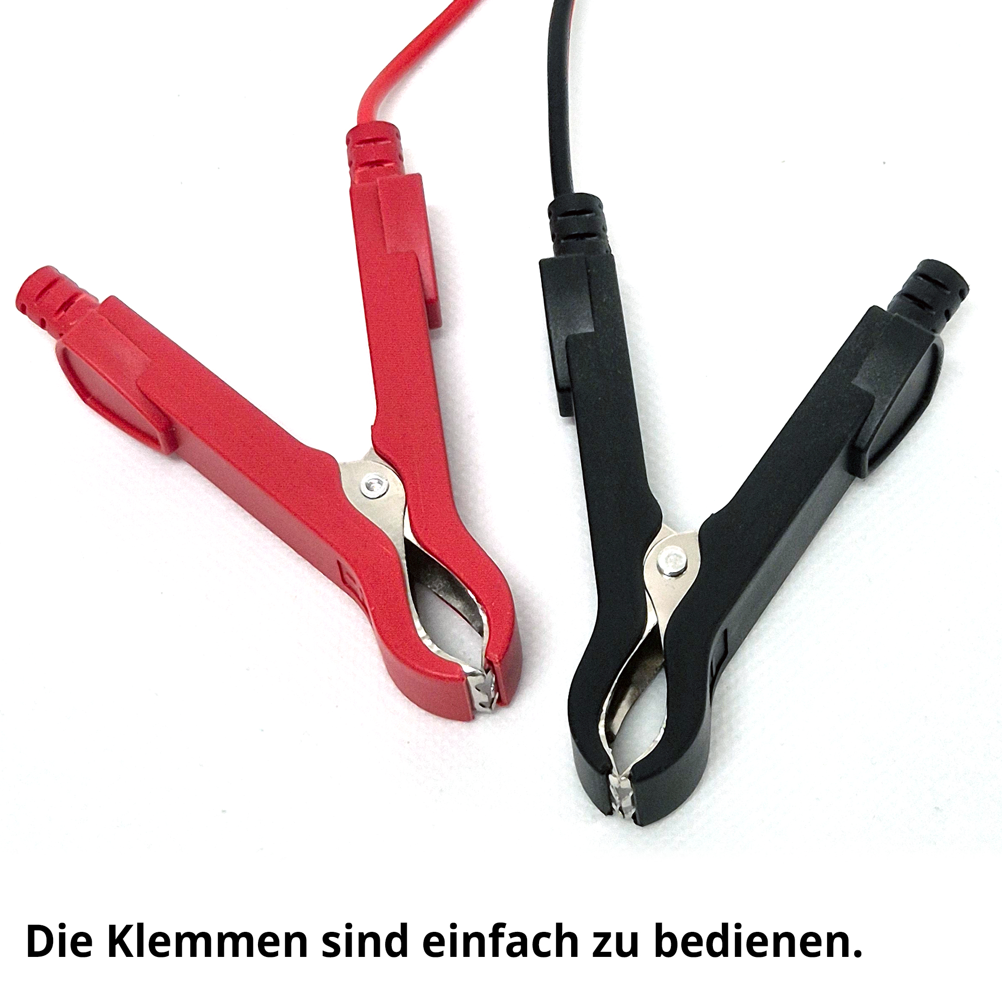 HECHT 2019 Erhaltungsladegerät; Die Klemmen sind einfach zu bedienen