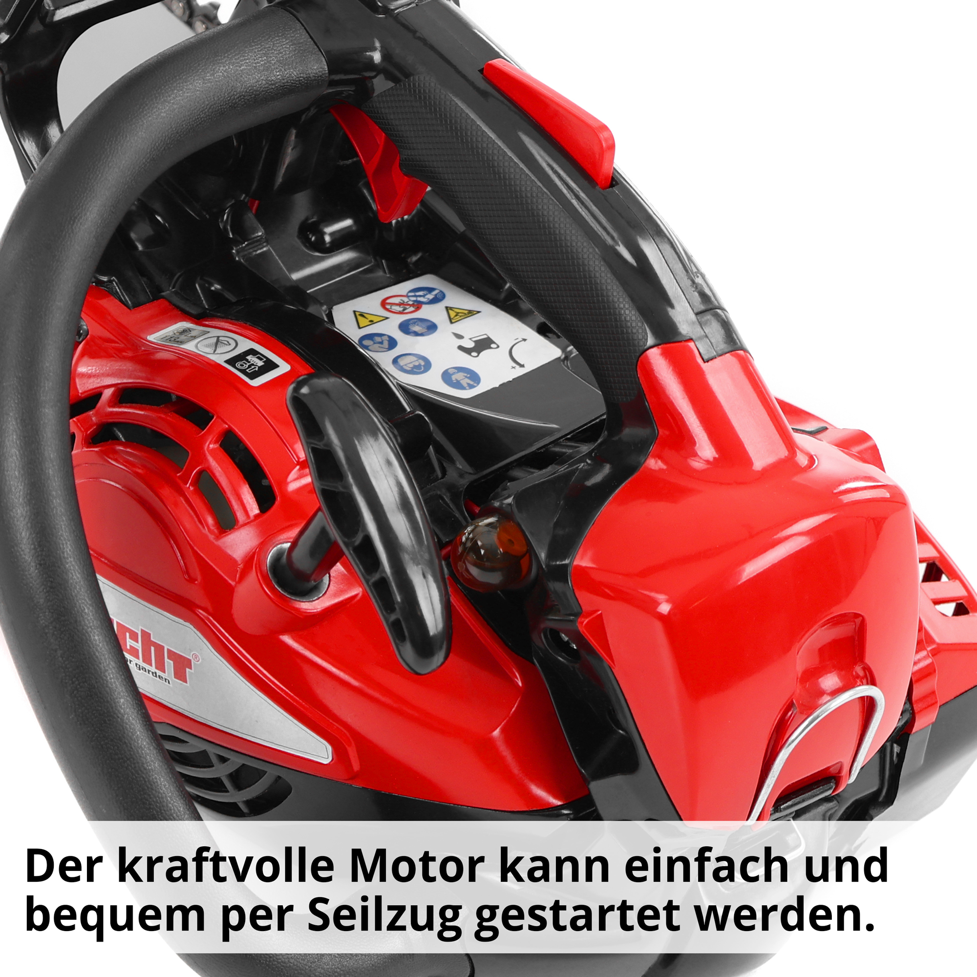Hecht 924 R Motorsäge mit kraftvollen Motor; kann einfach und bequem per Seilzug gestartet werden