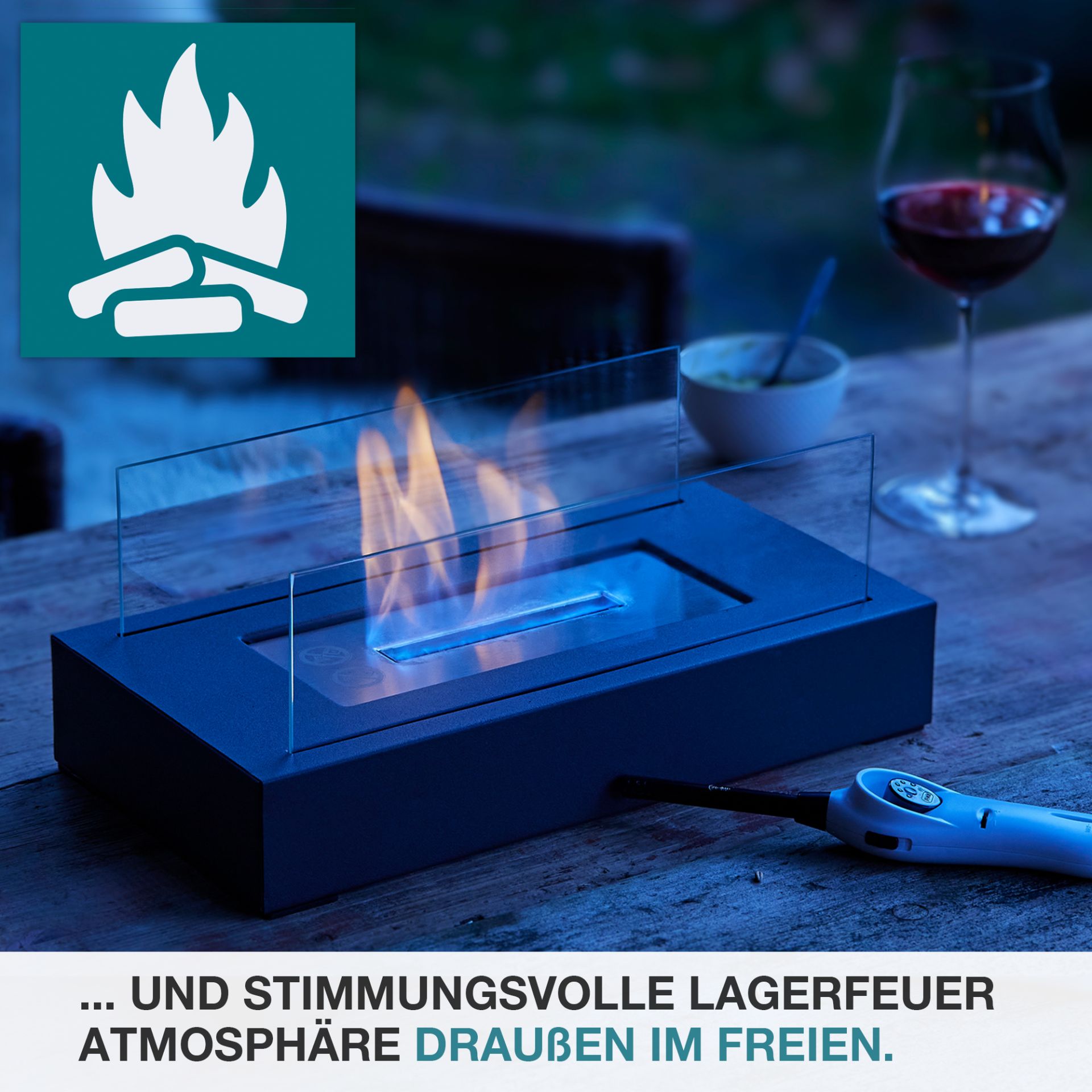 43924-galeriebild_4 TOM Tischkamin Eckig; für drinnen und draußen
